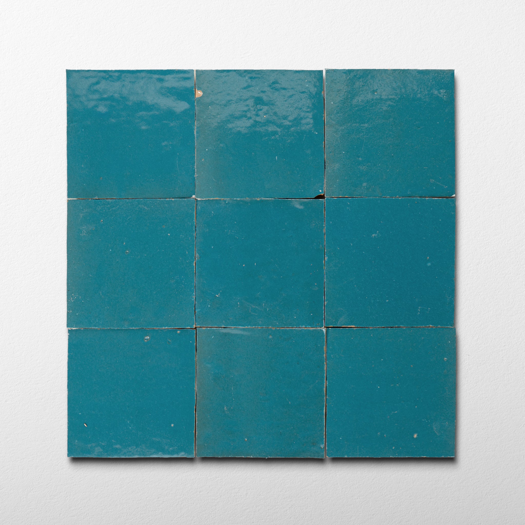 Handmade Moroccan Zellige 4x4 Mykonos Blue Terracotta Tile