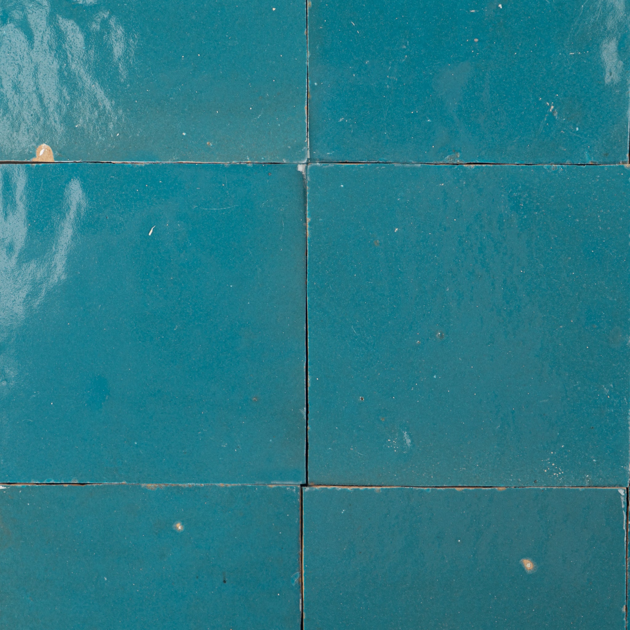 Handmade Moroccan Zellige 4x4 Mykonos Blue Terracotta Tile