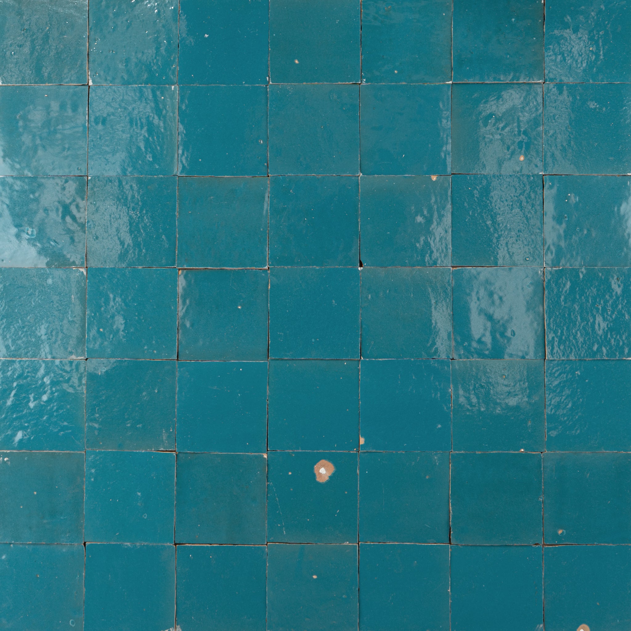 Handmade Moroccan Zellige 4x4 Mykonos Blue Terracotta Tile