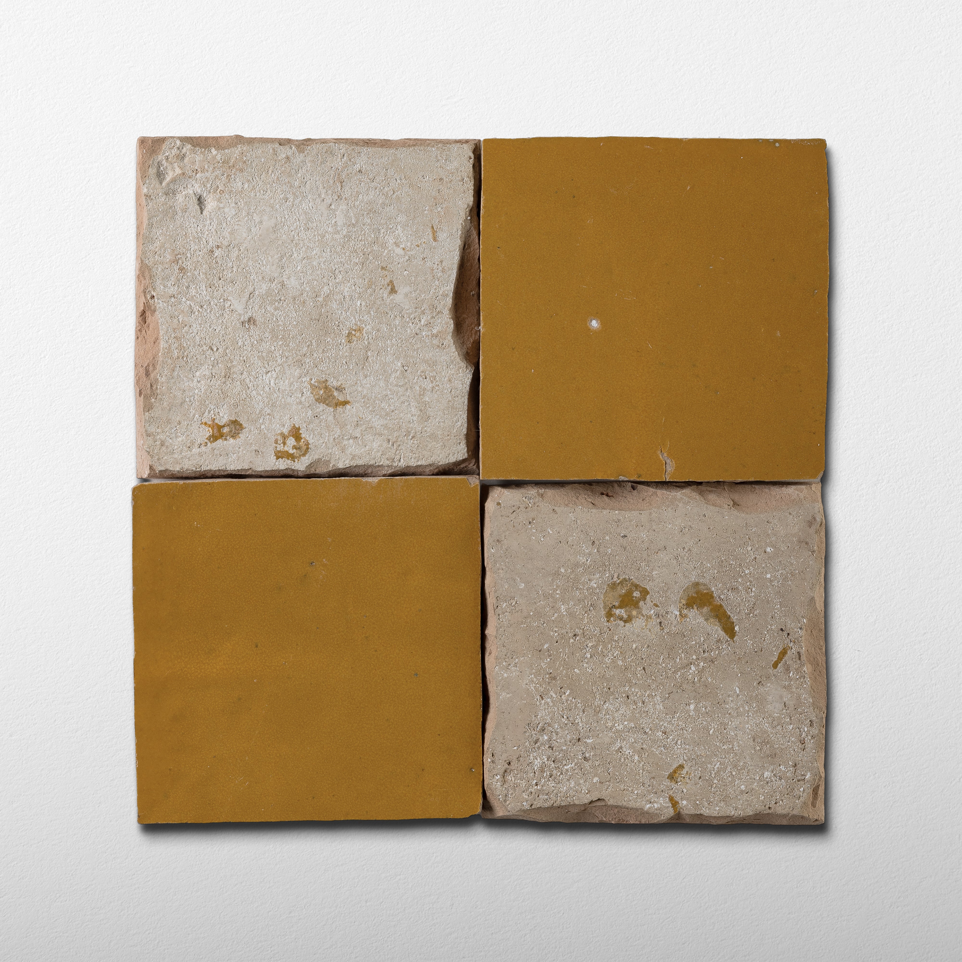 Handmade Moroccan Zellige 4x4 Dijon Yellow Terracotta Tile