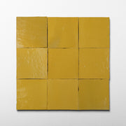 Handmade Moroccan Zellige 4x4 Citron Yellow Terracotta Tile