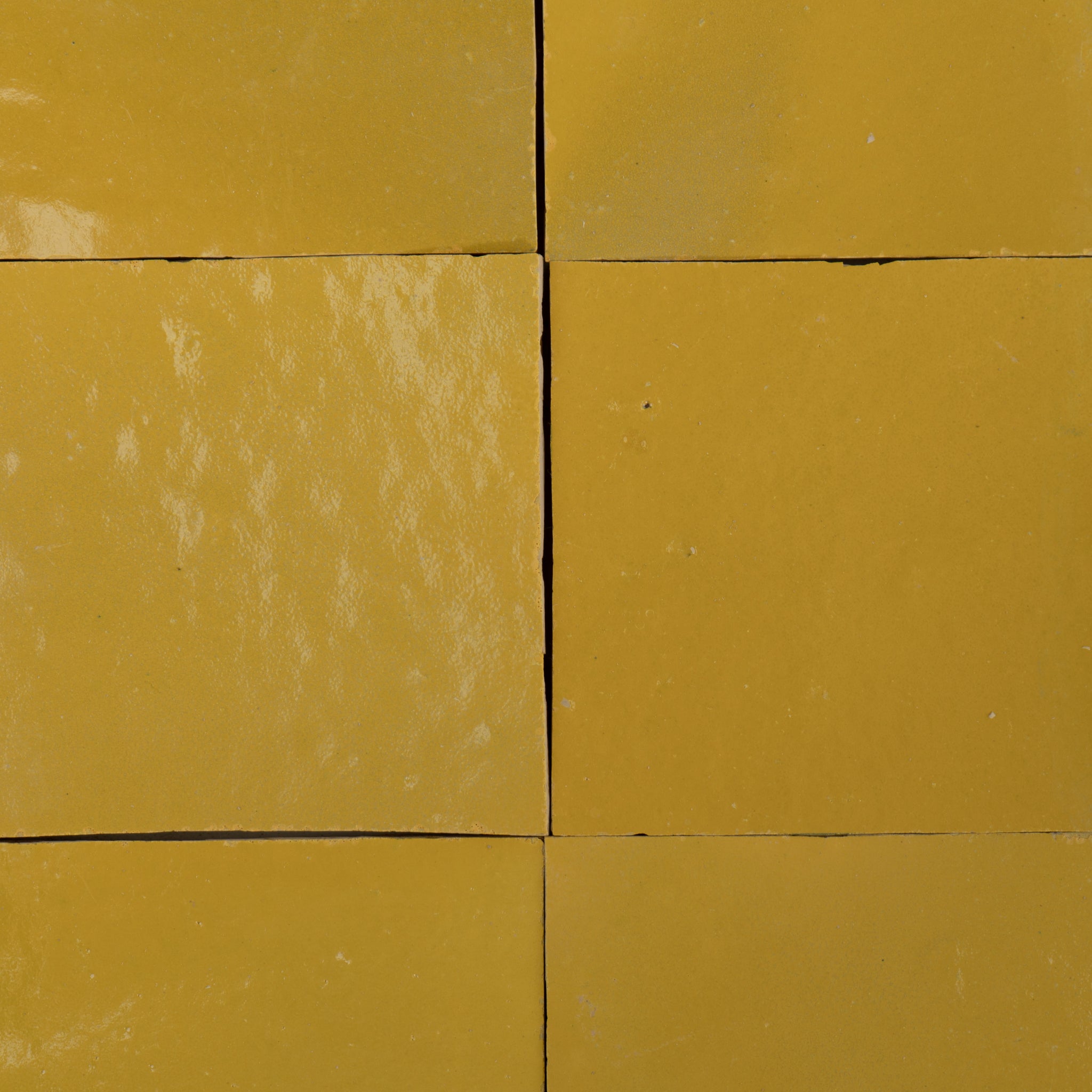 Handmade Moroccan Zellige 4x4 Citron Yellow Terracotta Tile