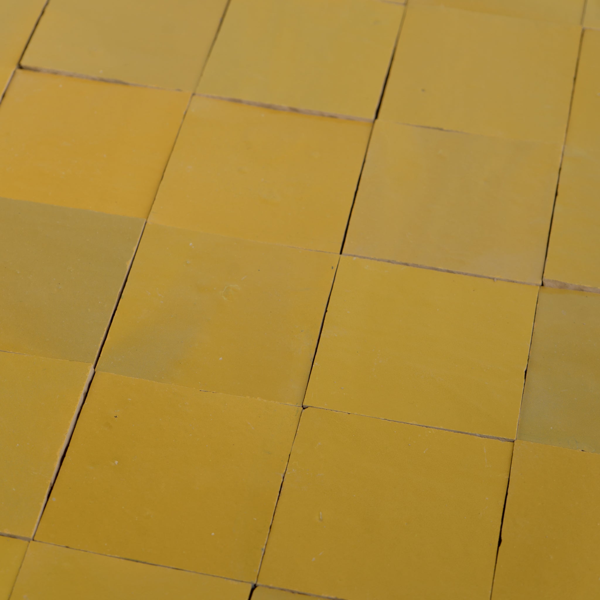 Handmade Moroccan Zellige 4x4 Citron Yellow Terracotta Tile
