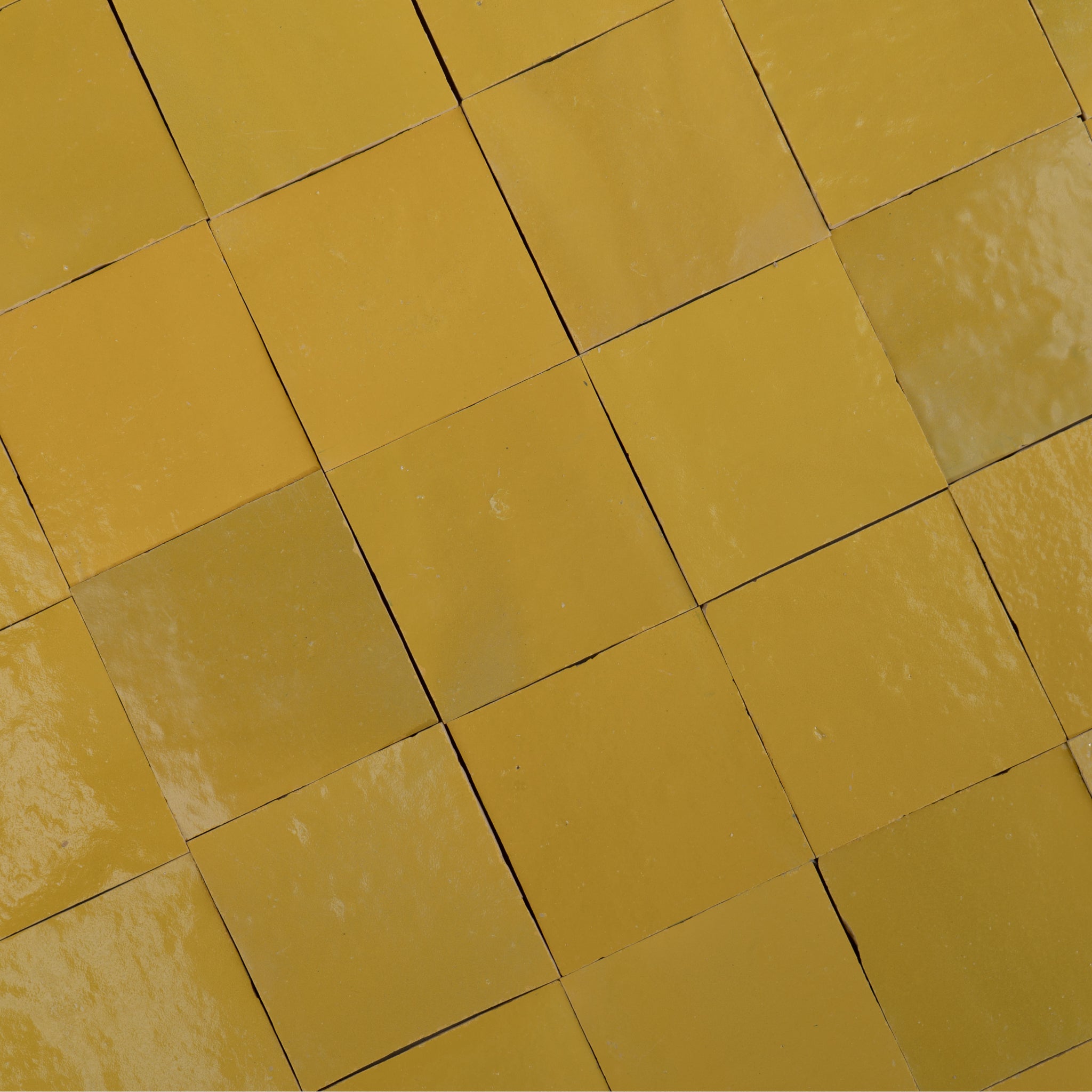 Handmade Moroccan Zellige 4x4 Citron Yellow Terracotta Tile
