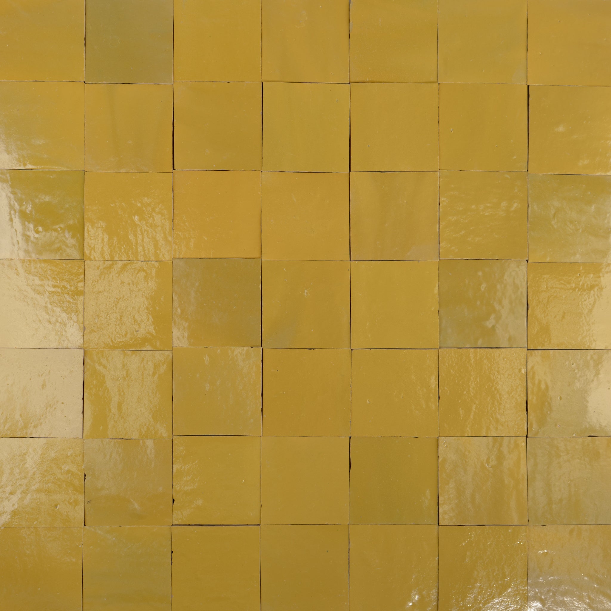 Handmade Moroccan Zellige 4x4 Citron Yellow Terracotta Tile