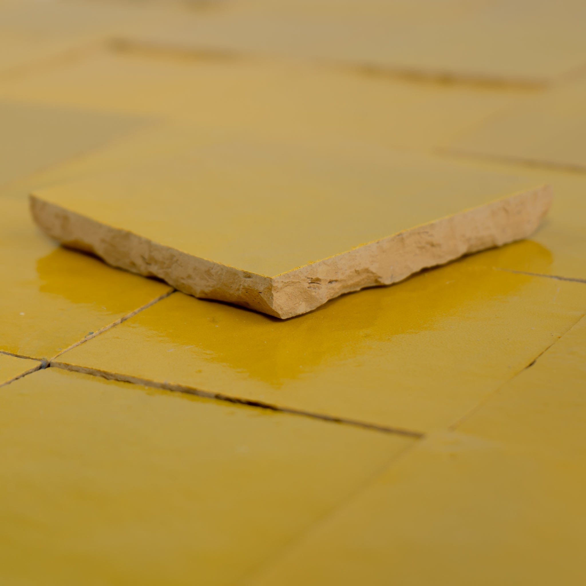Handmade Moroccan Zellige 4x4 Citron Yellow Terracotta Tile