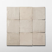 Handmade Moroccan Zellige 4x4 Ecru White Terracotta Tile