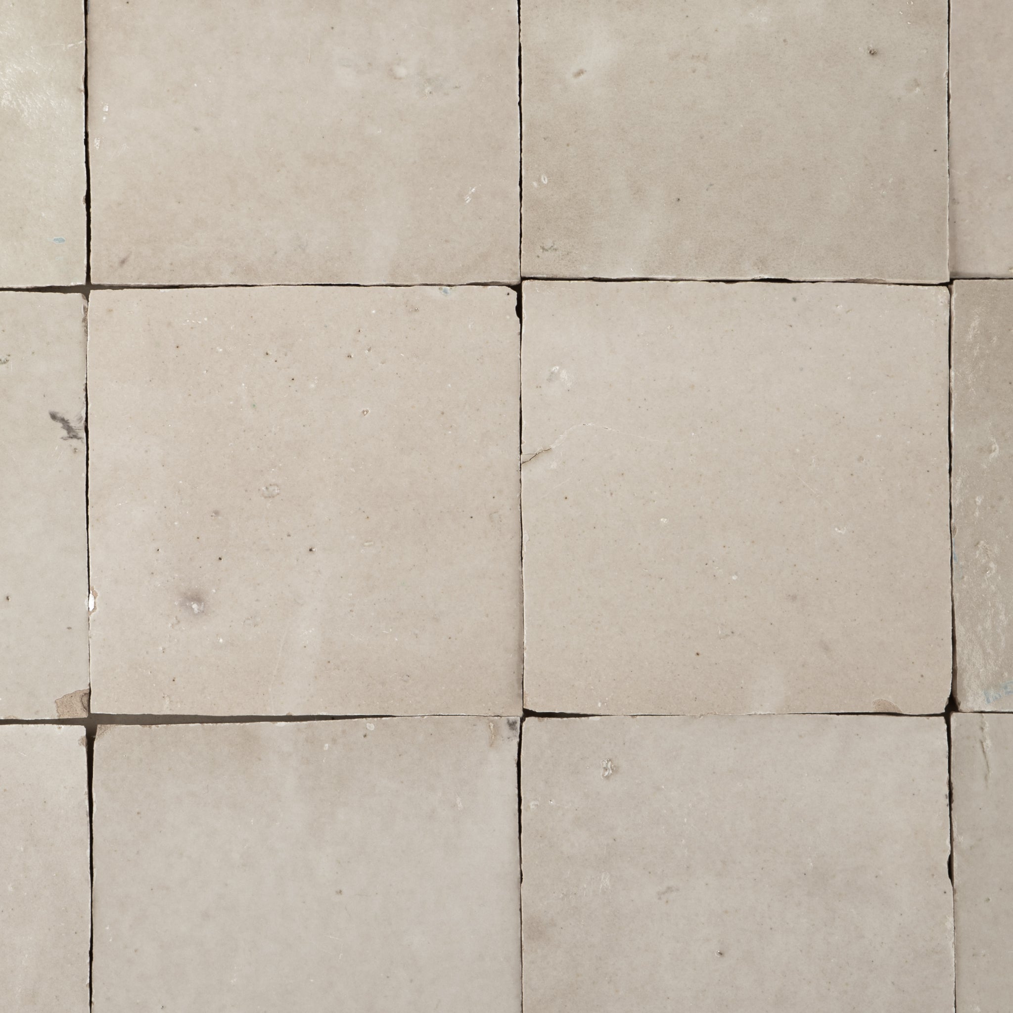Handmade Moroccan Zellige 4x4 Ecru White Terra cotta Tile