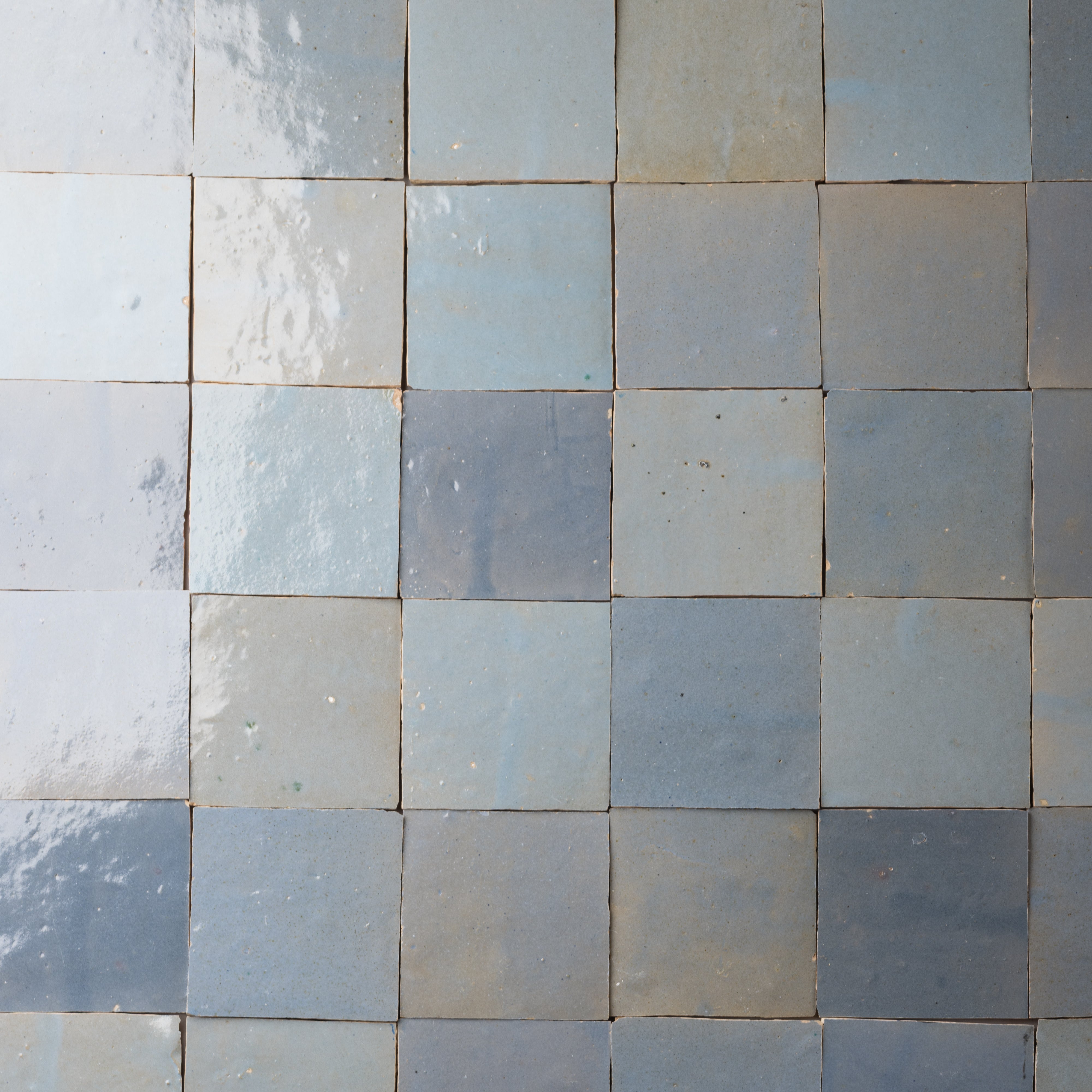 Handmade Moroccan Zellige 4x4 Pewter Grey Terracotta Tile