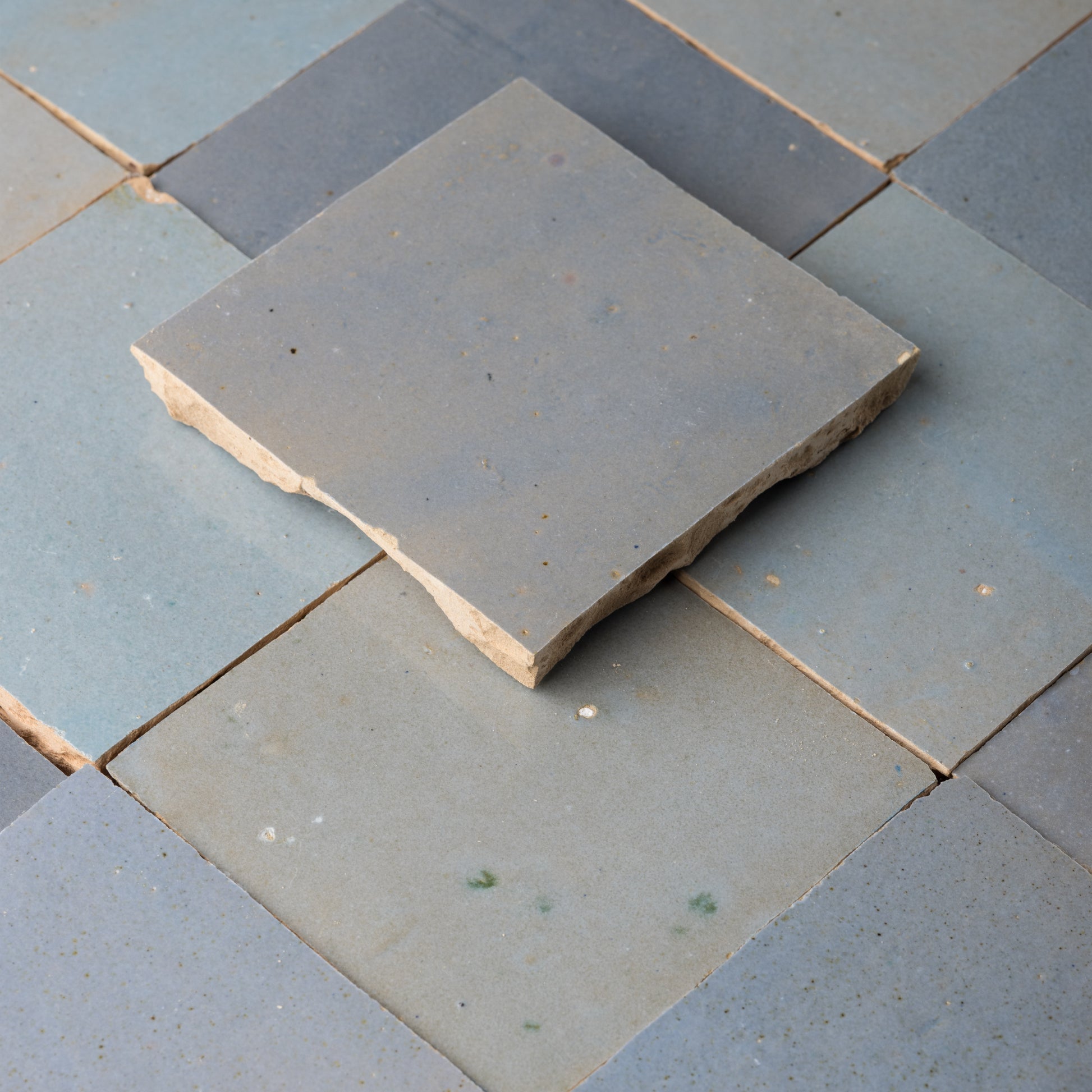 Handmade Moroccan Zellige 4x4 Pewter Grey Terracotta Tile