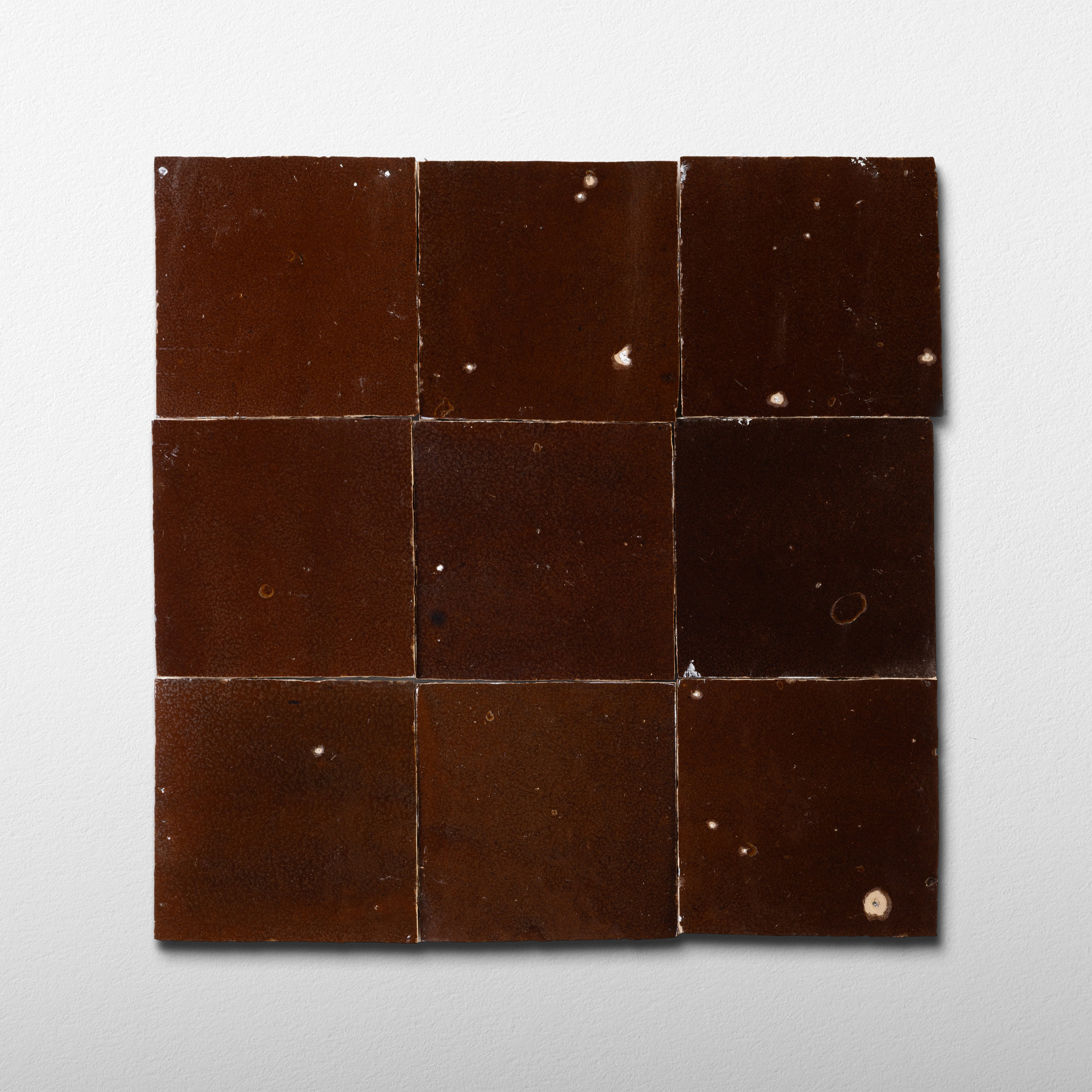 Handmade Moroccan Zellige 4x4 Chocolate Brown Terracotta Tile