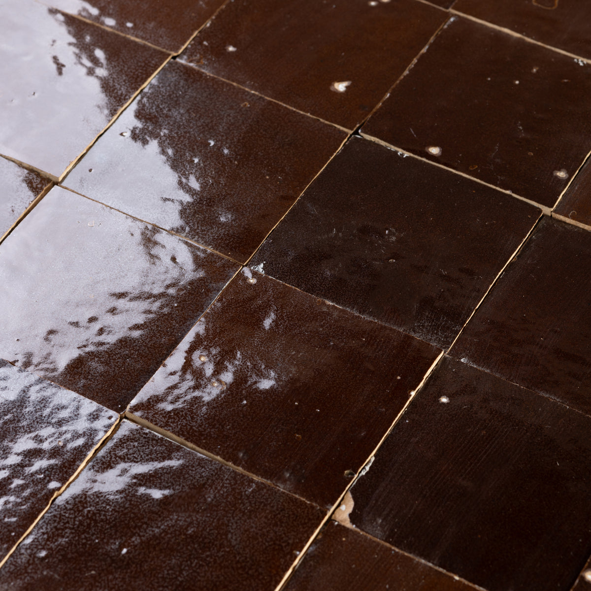 Handmade Moroccan Zellige 4x4 Chocolate Brown Terracotta Tile