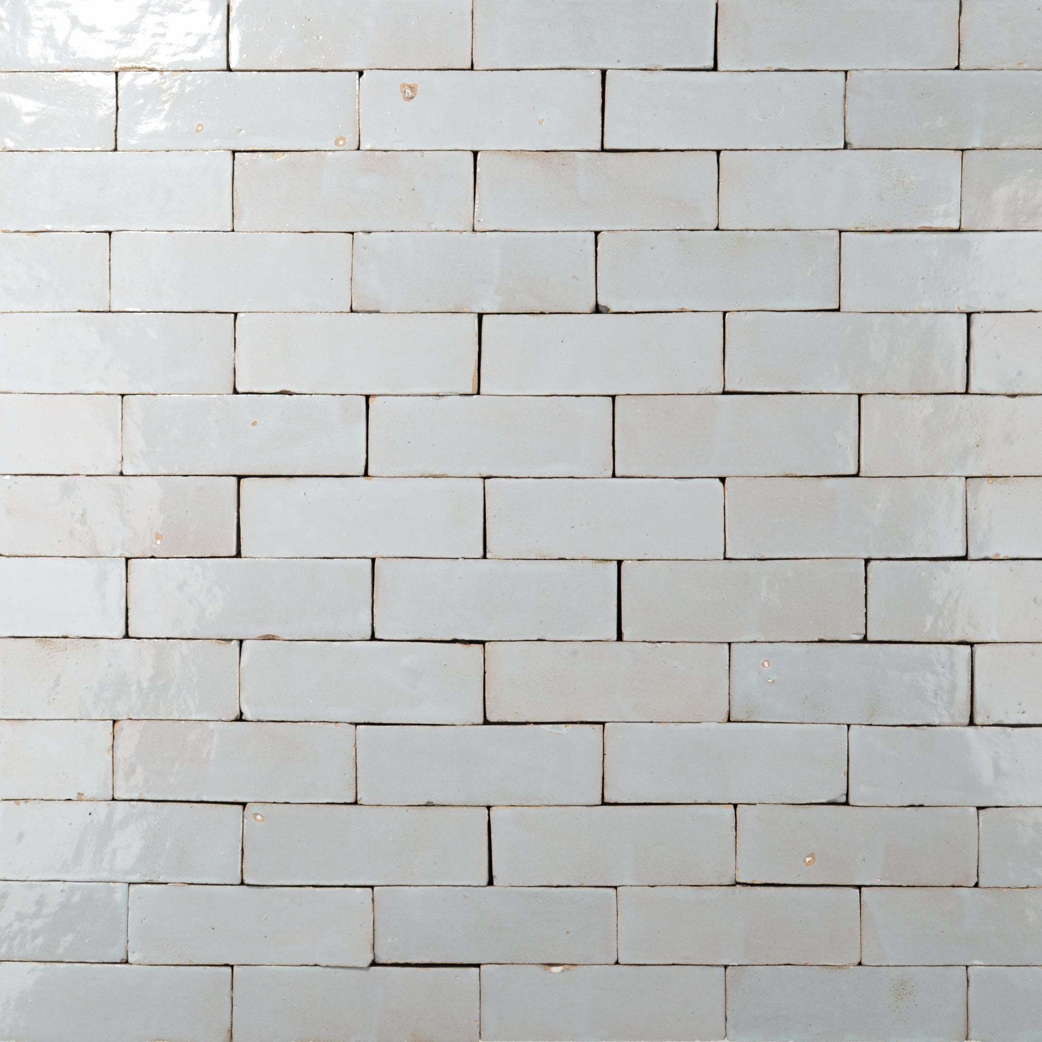 Handmade Moroccan Zellige 2x6 Pastel Blue Bejmat Terracotta Tile