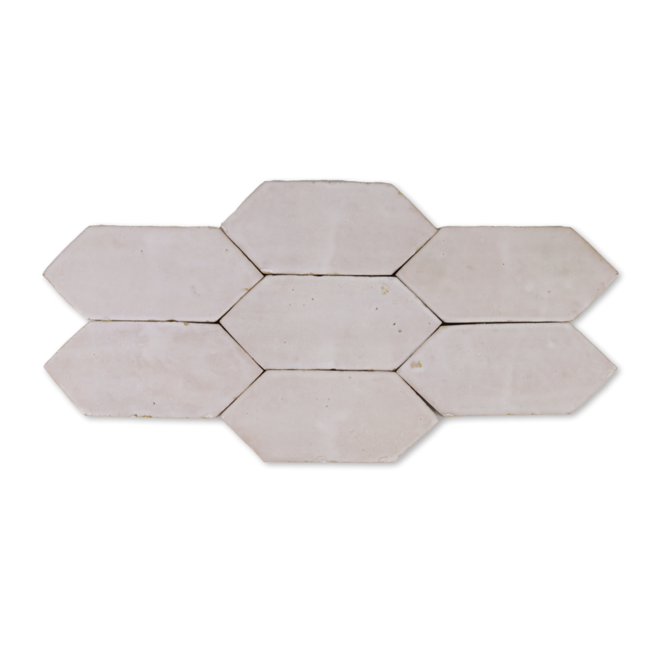 Handmade Moroccan Zellige Picket Off White Terracotta Tile