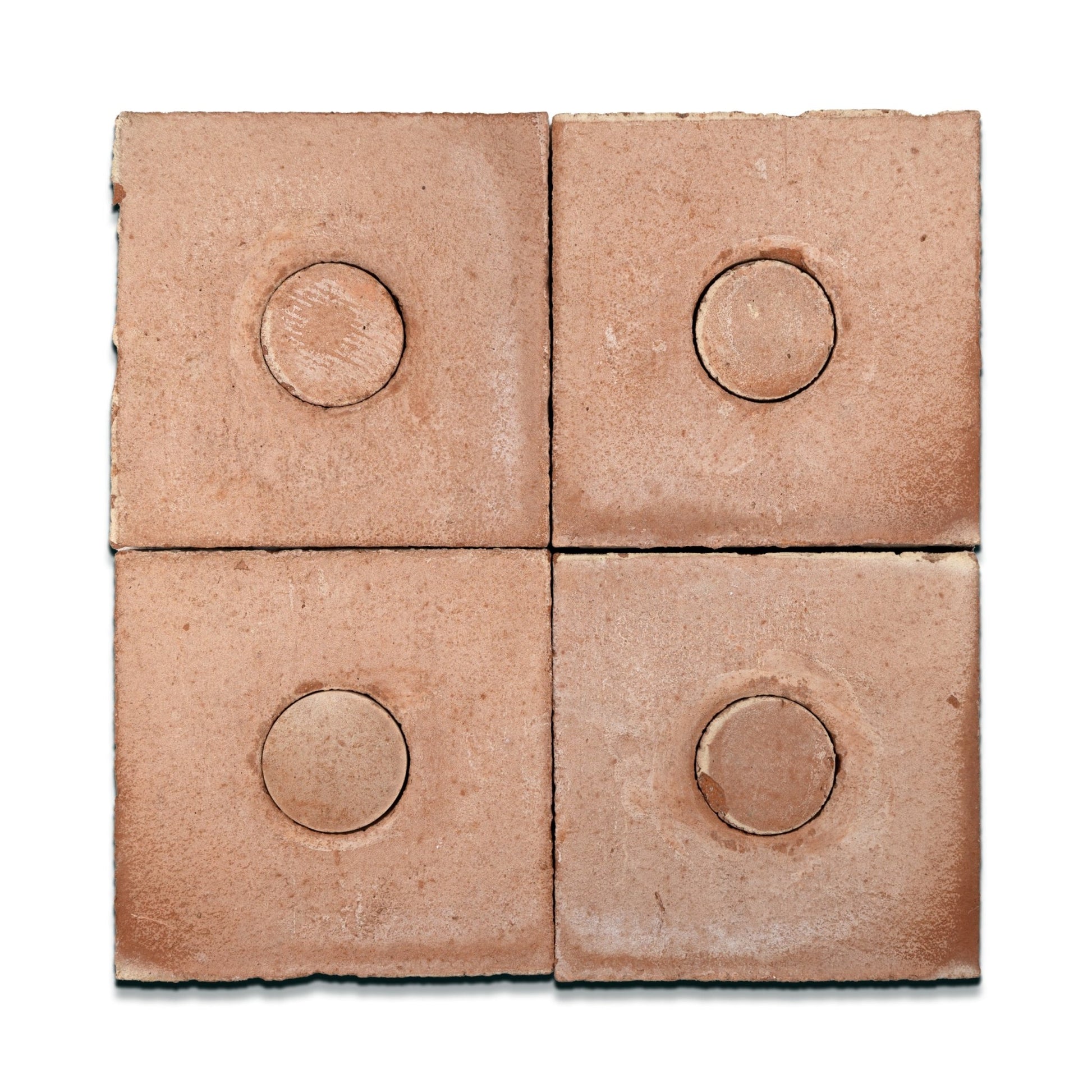 8x8 Square and Circle Apricot Terracotta Tile - Cemento Collection