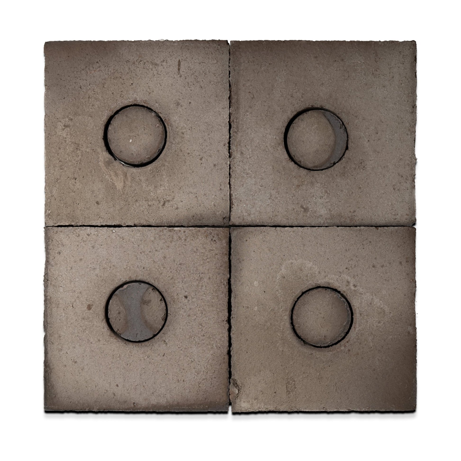 8x8 Square and Circle Brown Terracotta Tile - Cemento Collection