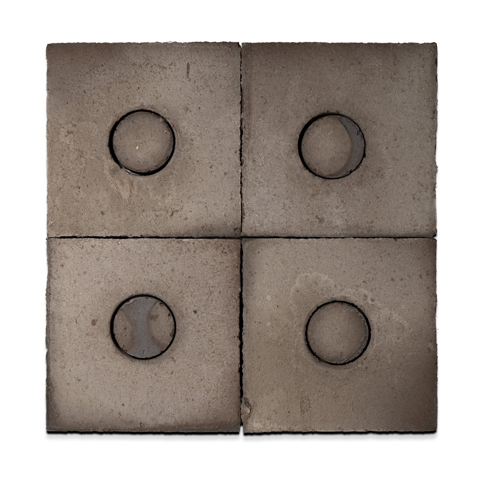 8x8 Square and Circle Brown Terracotta Tile - Cemento Collection