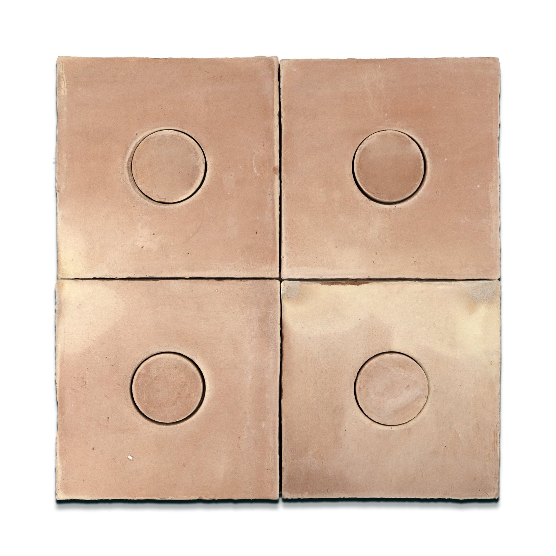 8x8 Square and Circle Tan Terracotta Tile - Cemento Collection