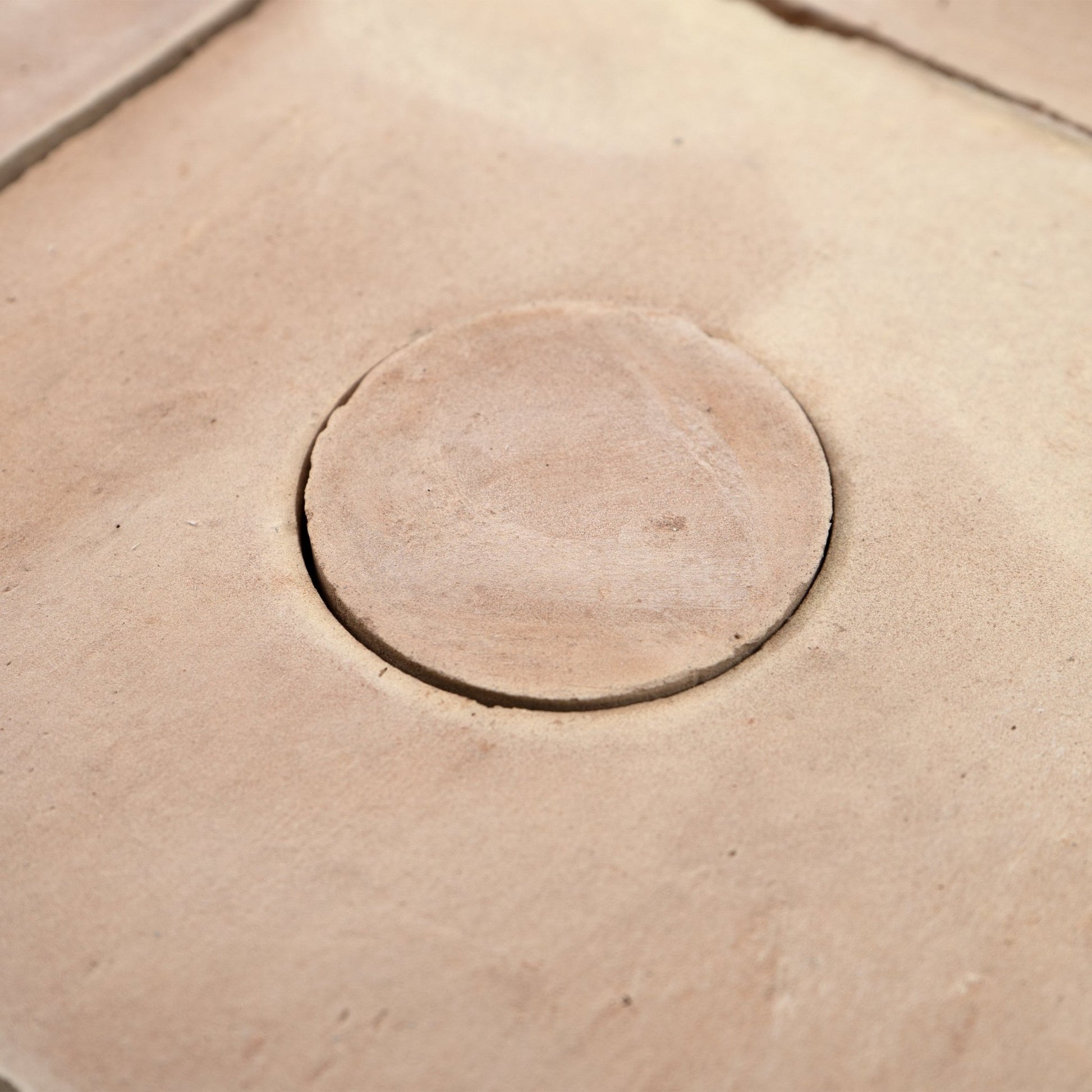 8x8 Square and Circle Tan Terracotta Tile - Cemento Collection