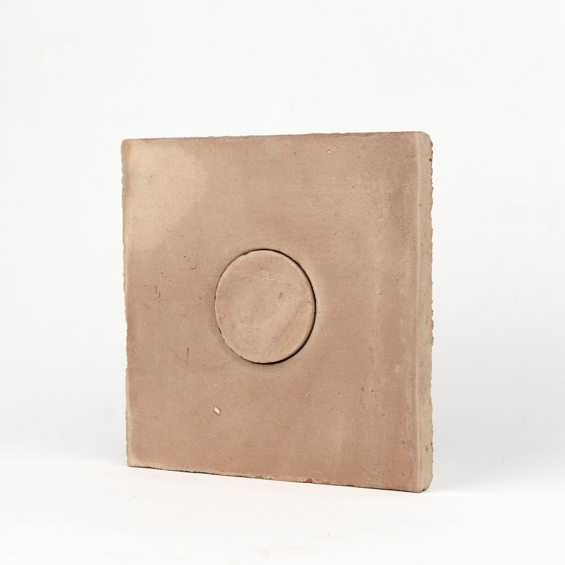 8x8 Square and Circle Tan Terracotta Tile - Cemento Collection