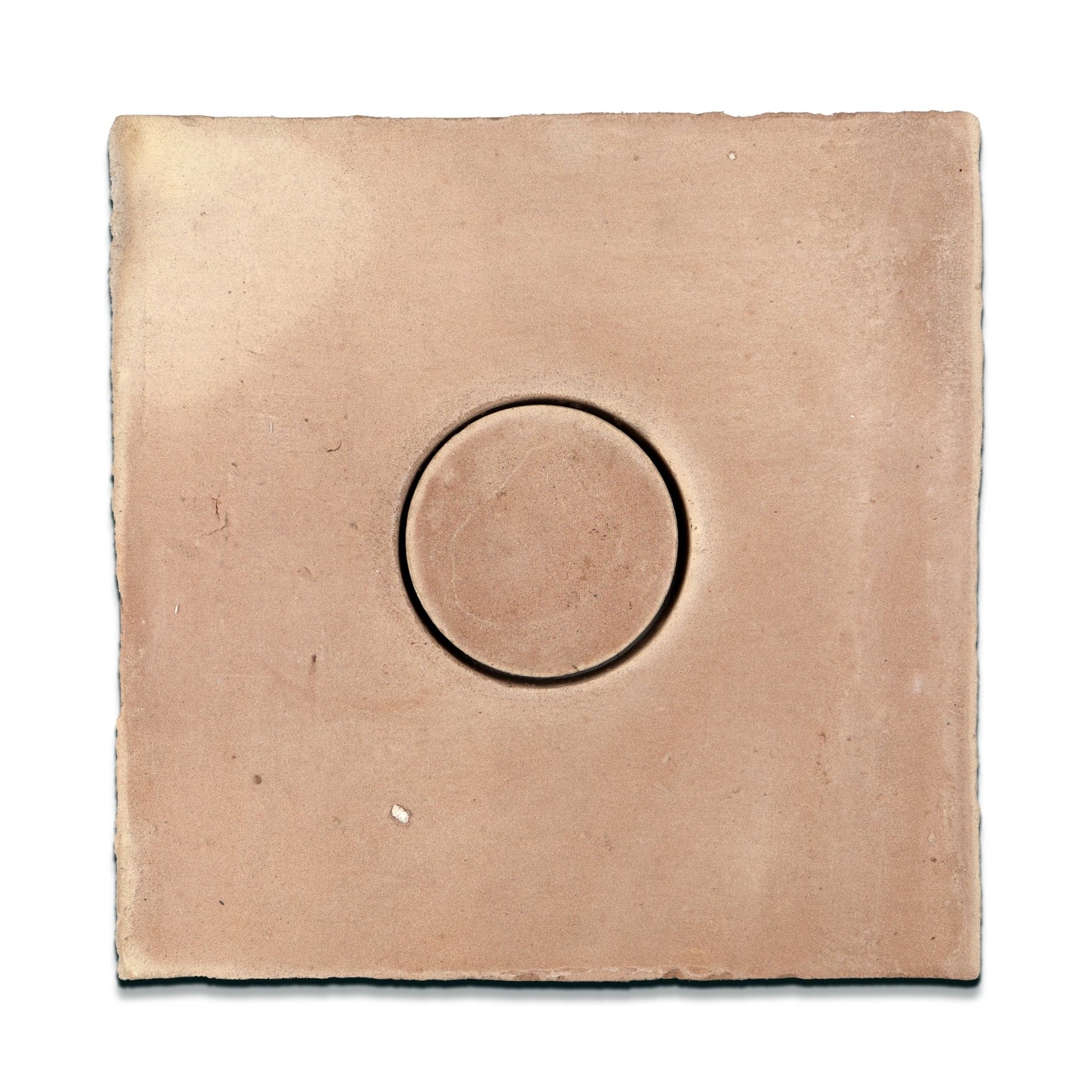 8x8 Square and Circle Tan Terracotta Tile - Cemento Collection
