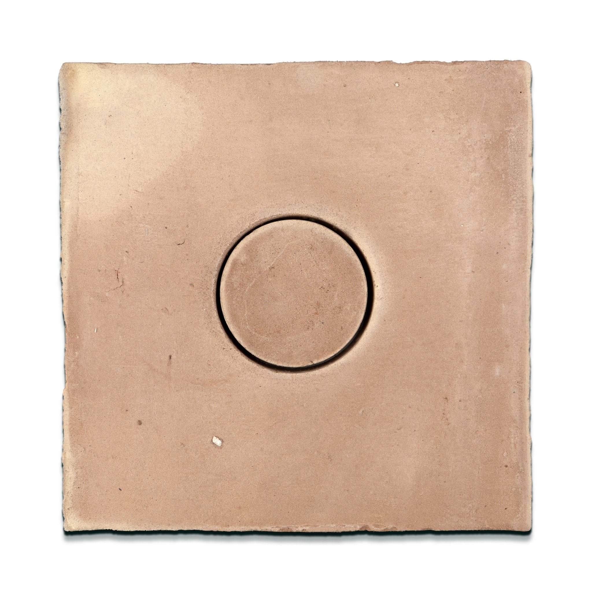 8x8 Square and Circle Tan Terracotta Tile - Cemento Collection
