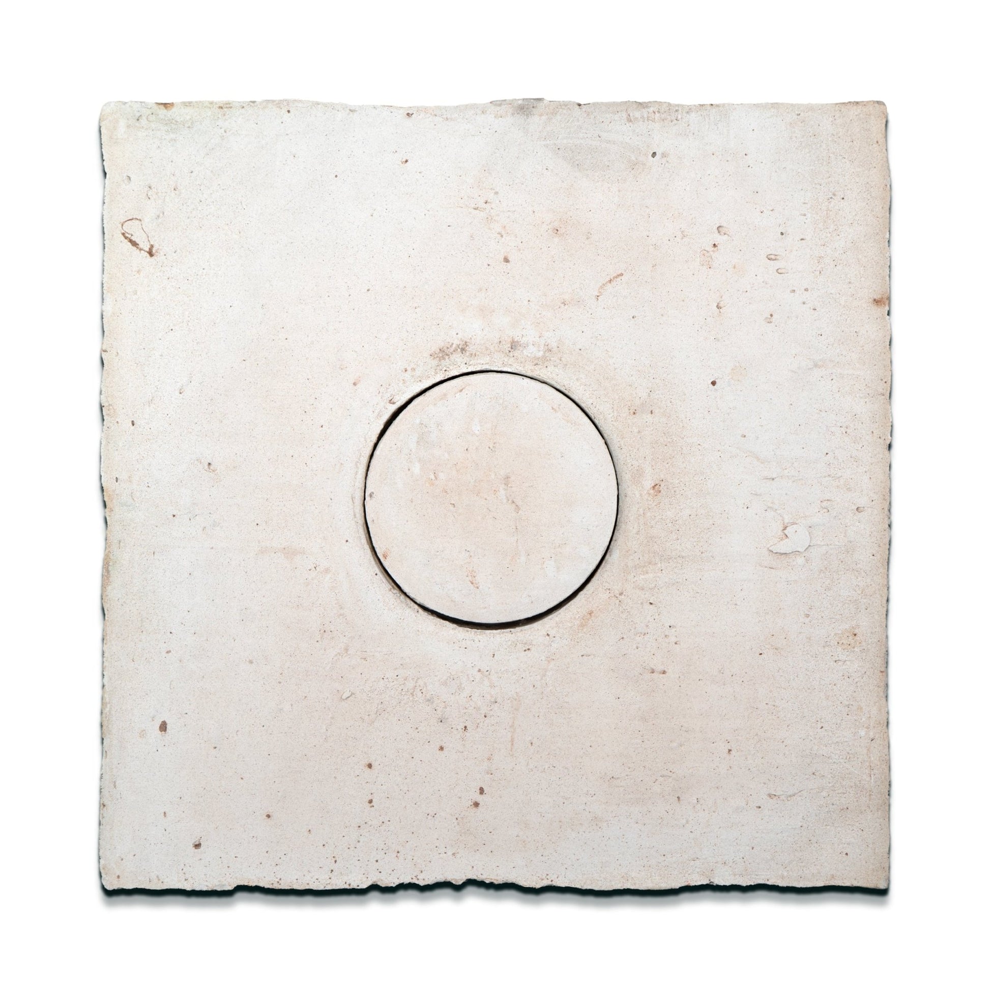 8x8 Square and Circle White Terracotta Tile - Cemento Collection