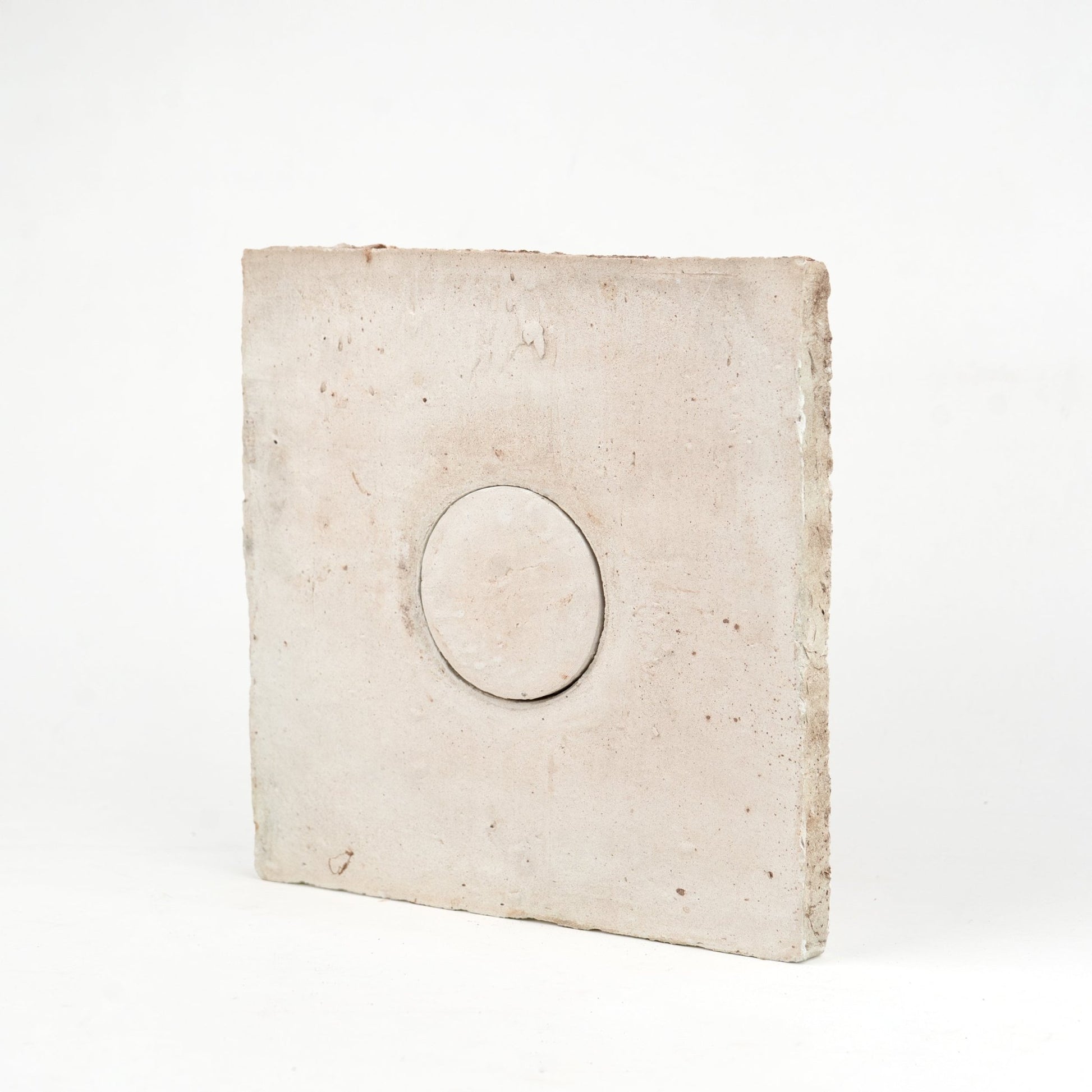 8x8 Square and Circle White Terracotta Tile - Cemento Collection