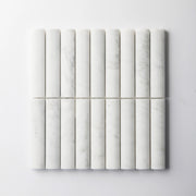 Fluted Calacatta Gold Marble Polished Mosaic Tile