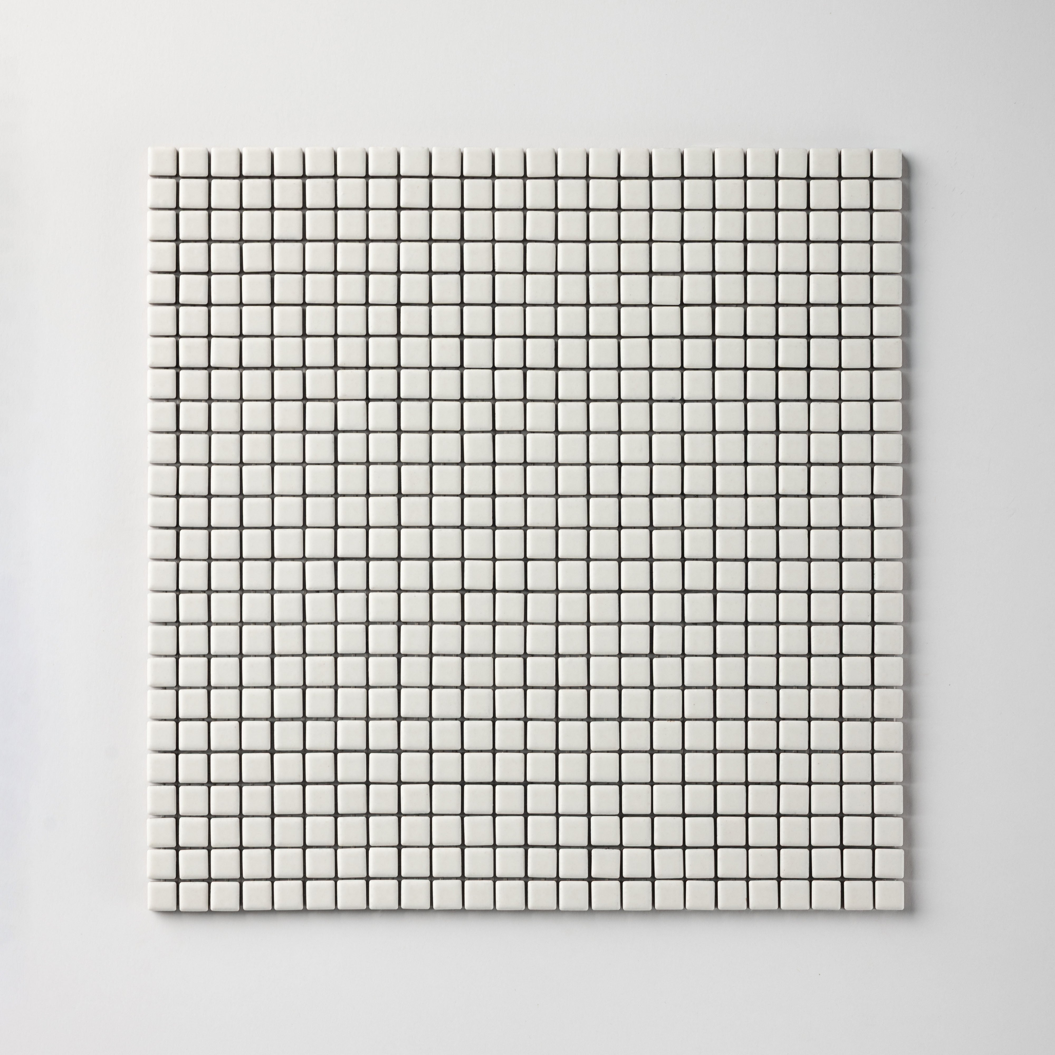 Chroma Pixel | Limewash White 1/2x1/2" Square Matte Mosaic Tile