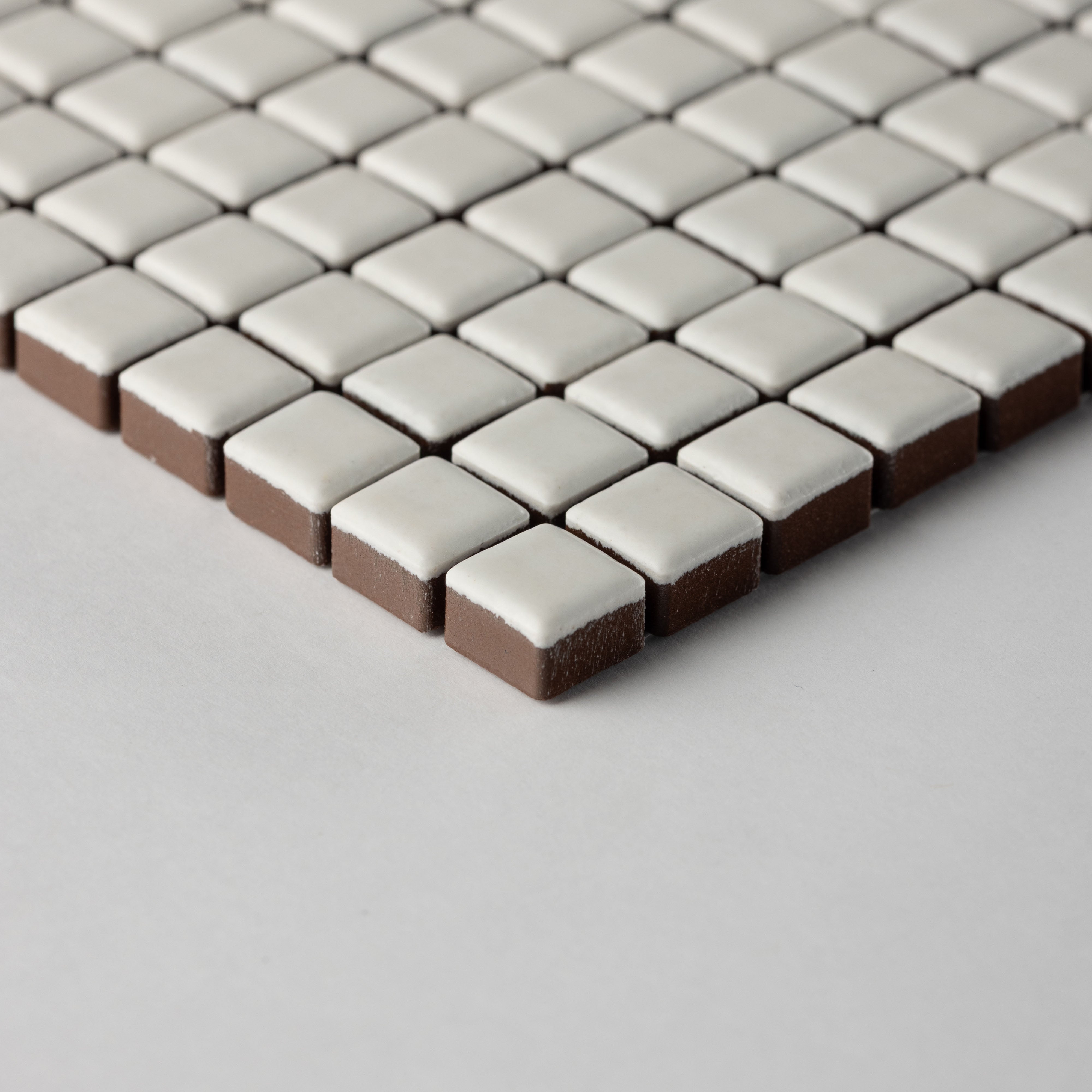Chroma Pixel | Limewash White 1/2x1/2" Square Matte Mosaic Tile