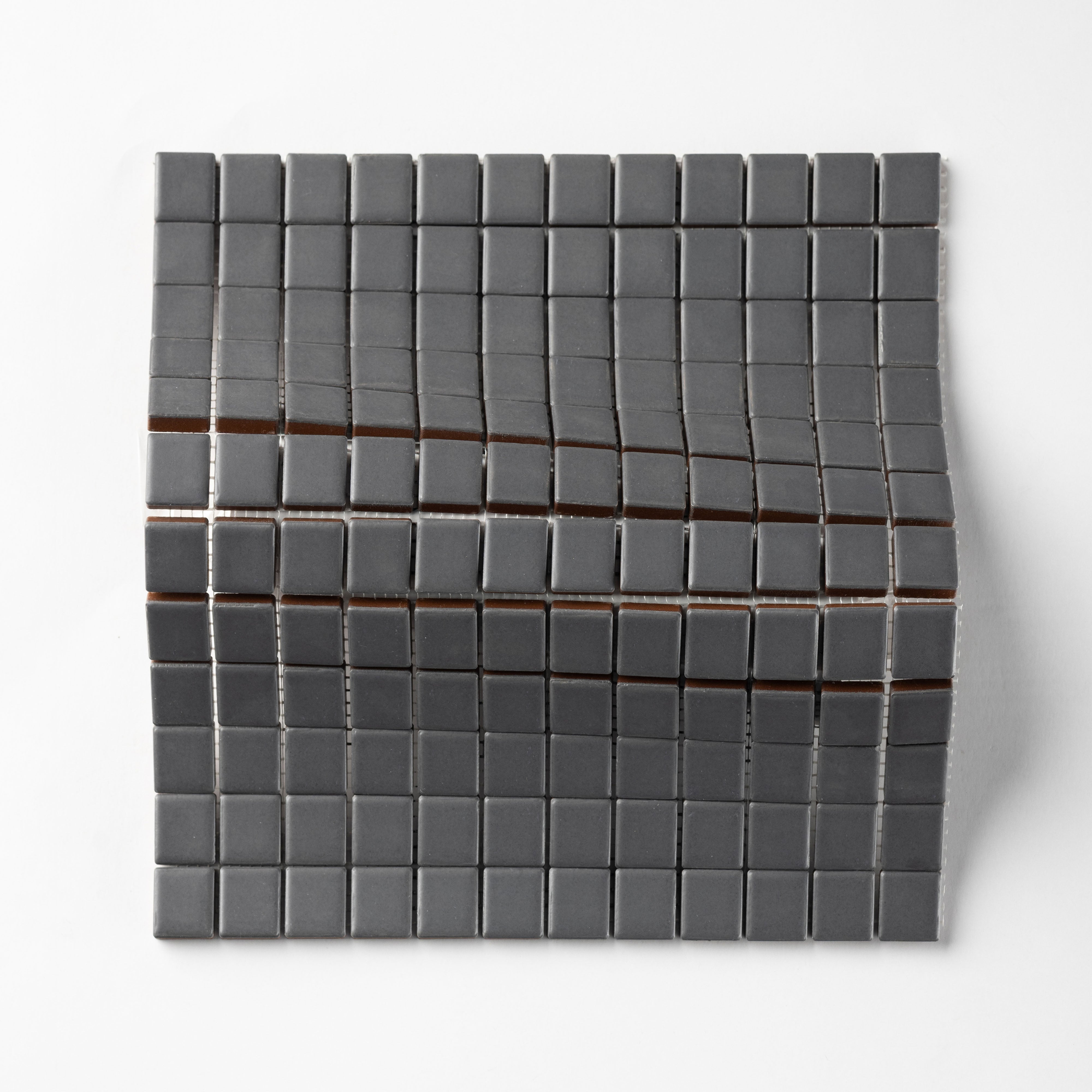 Chroma Grid | Seared Gray 1x1" Square Matte Mosaic Tile
