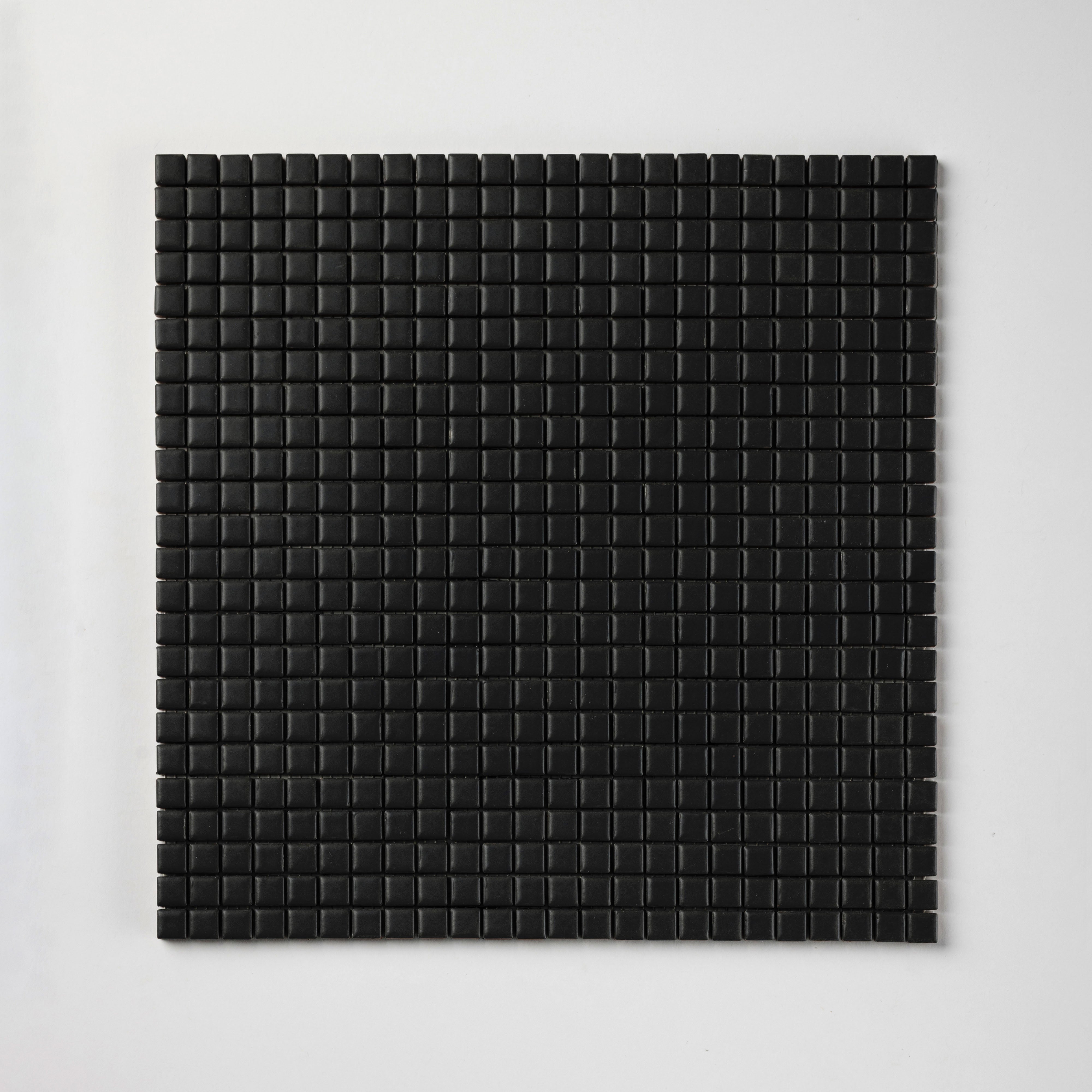 Chroma Pixel | Totally Black 1/2x1/2" Square Matte Mosaic Tile