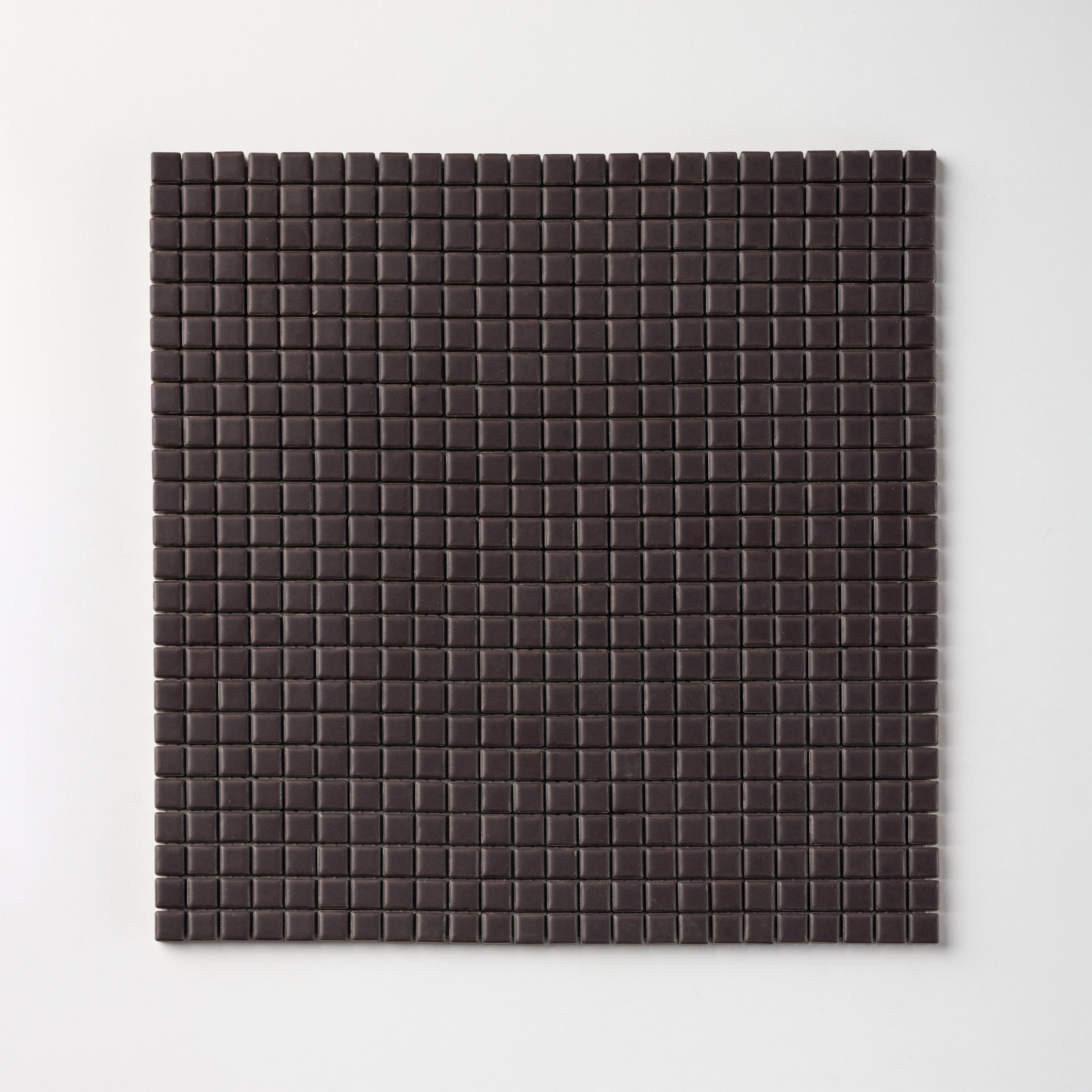 Chroma Grid | Mocha Brown 1x1" Square Matte Mosaic Tile