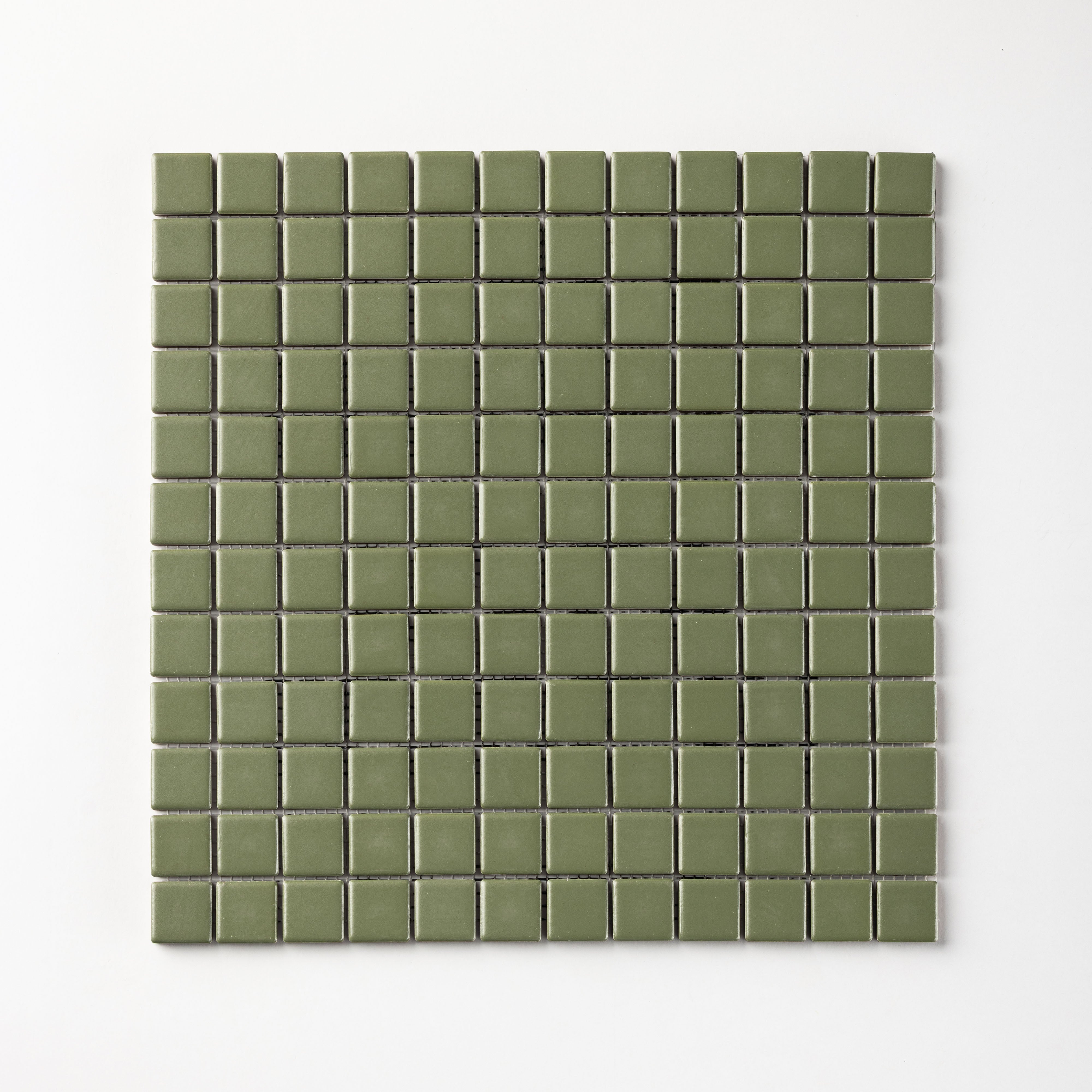 Chroma Grid | Parsley Green 1x1" Square Matte Mosaic Tile