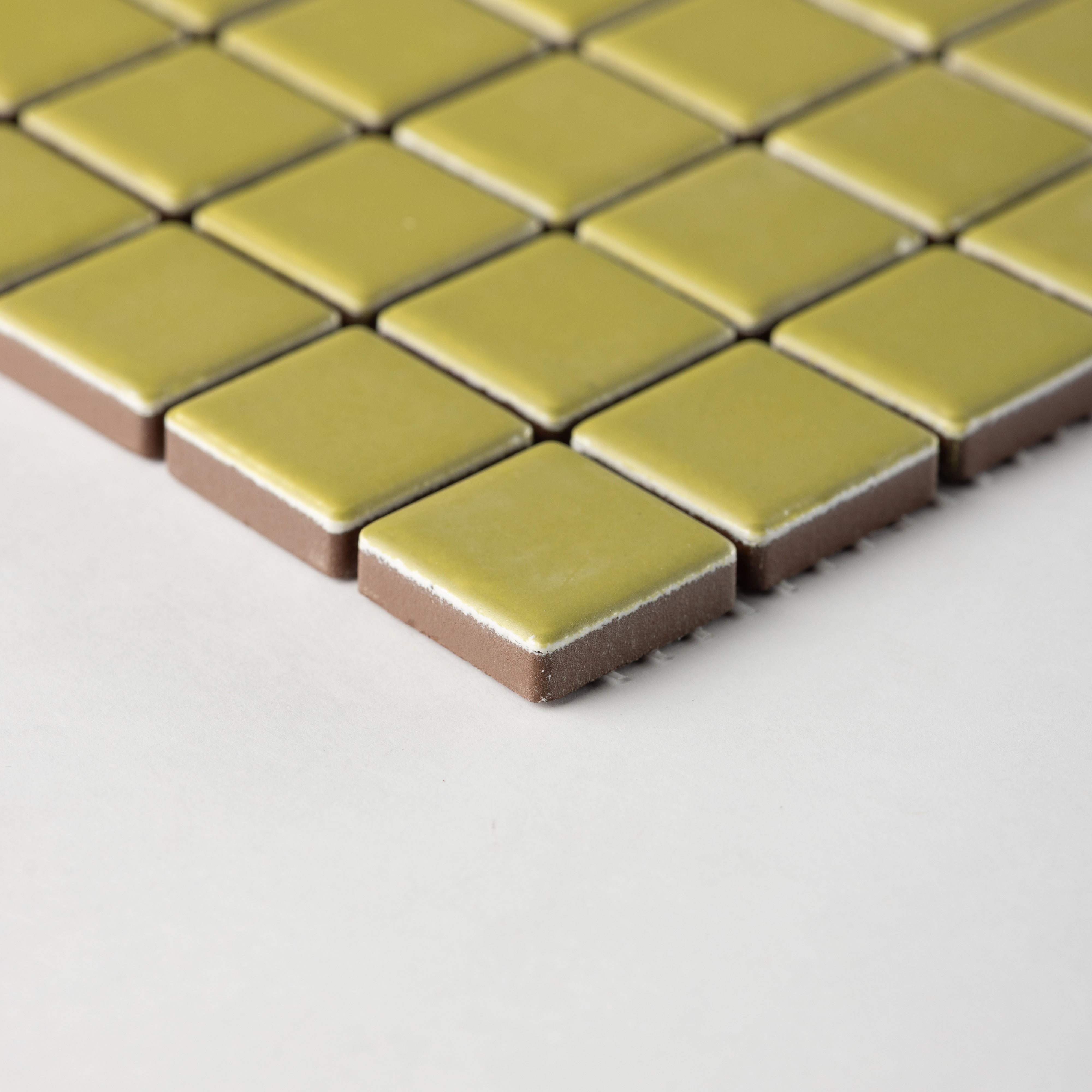 Chroma Grid | Fennel Green 1x1" Square Matte Mosaic Tile