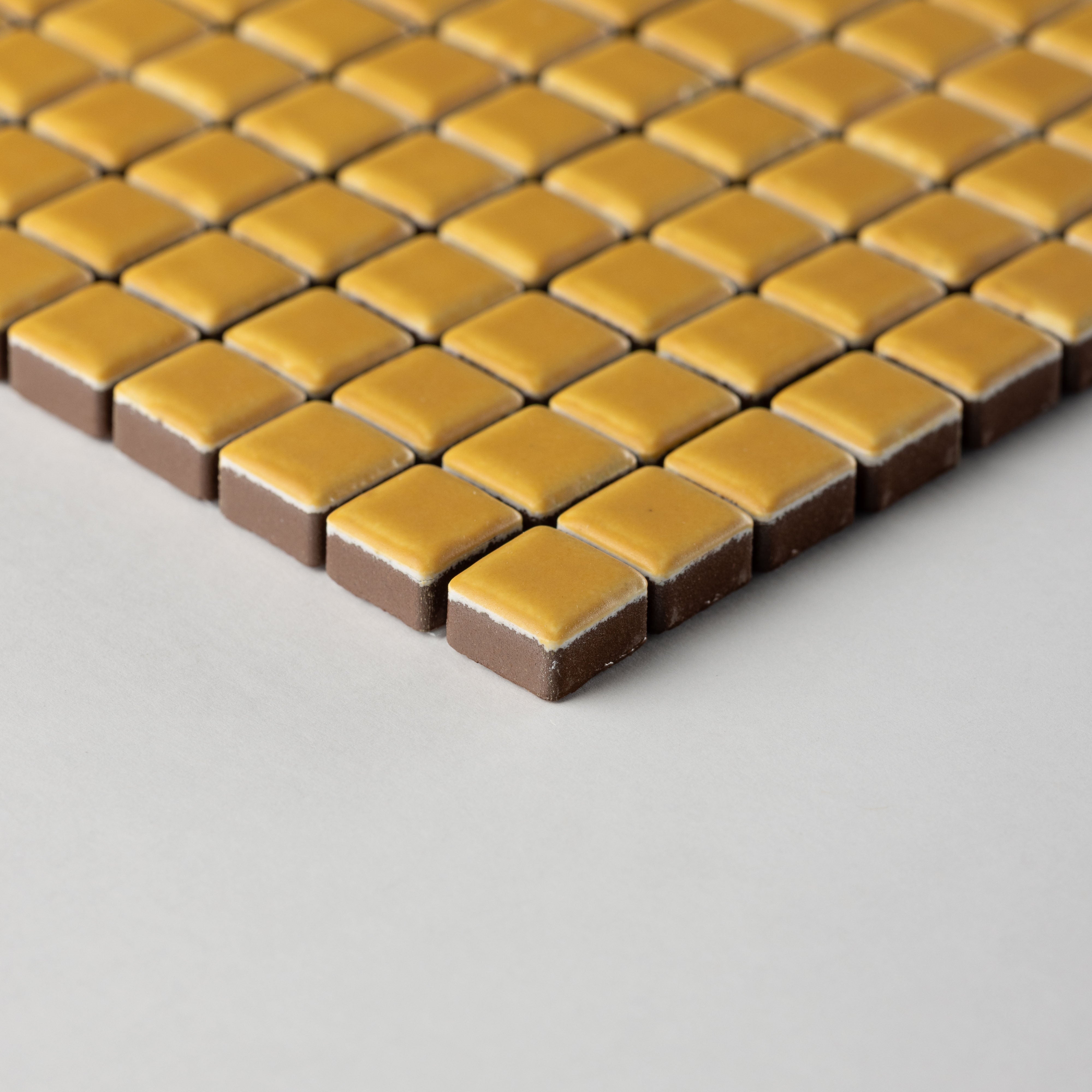 Chroma Pixel | Dijon Yellow 1/2x1/2" Square Matte Mosaic Tile