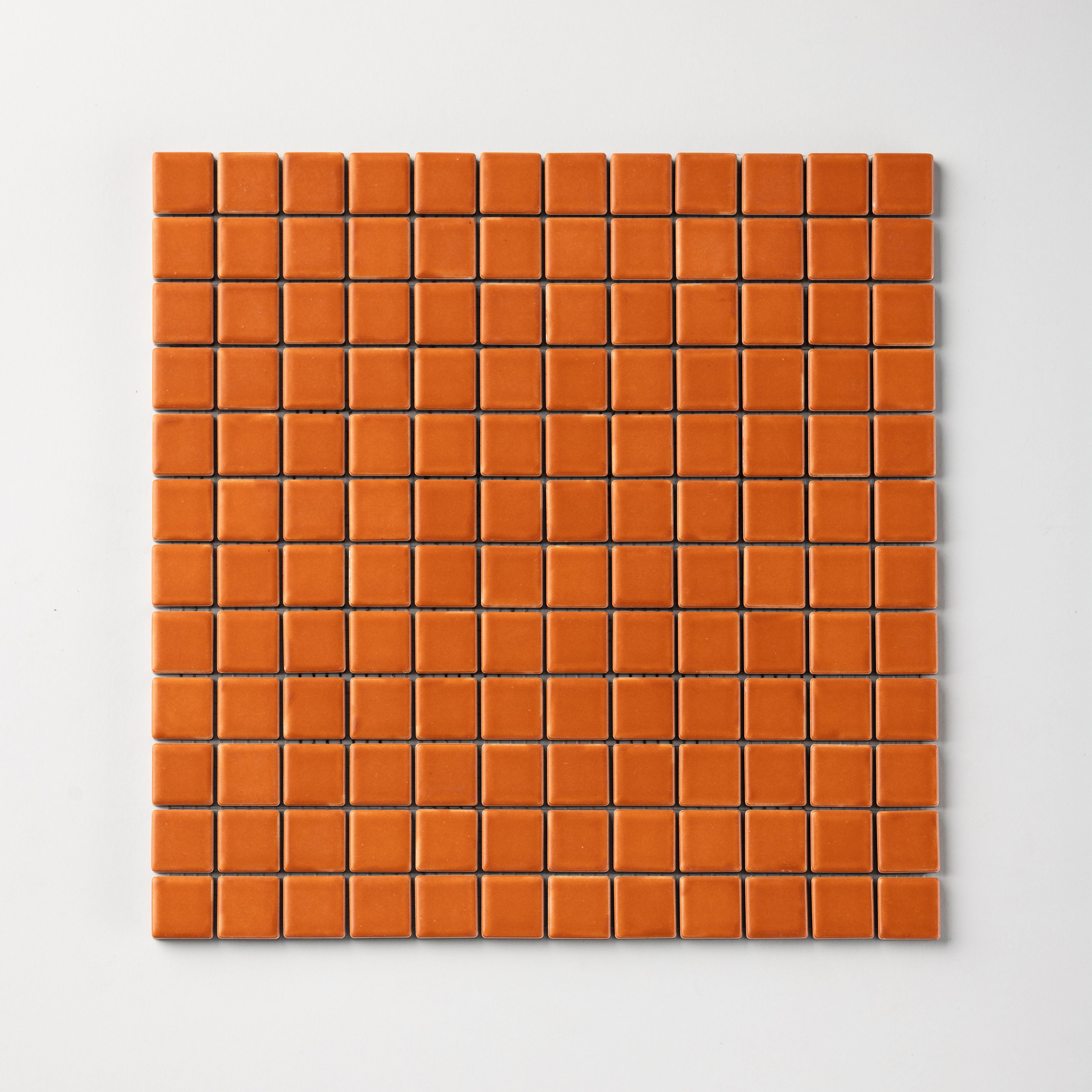 Chroma Grid | Orange Carrot 1x1" Square Matte Mosaic Tile