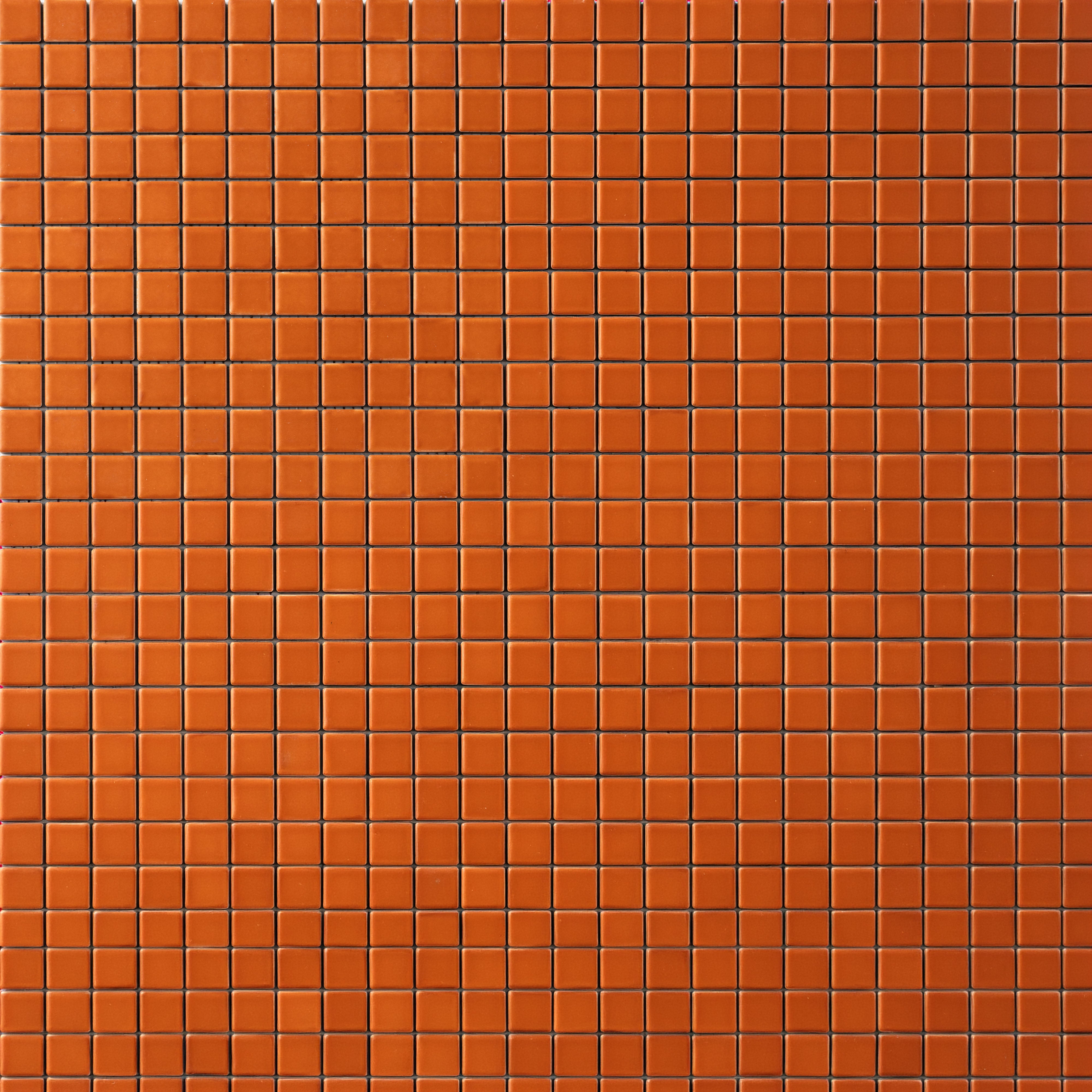 Chroma Grid | Orange Carrot 1x1" Square Matte Mosaic Tile