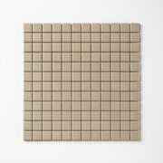 Chroma Grid | Jute Beige 1x1" Square Matte Mosaic Tile