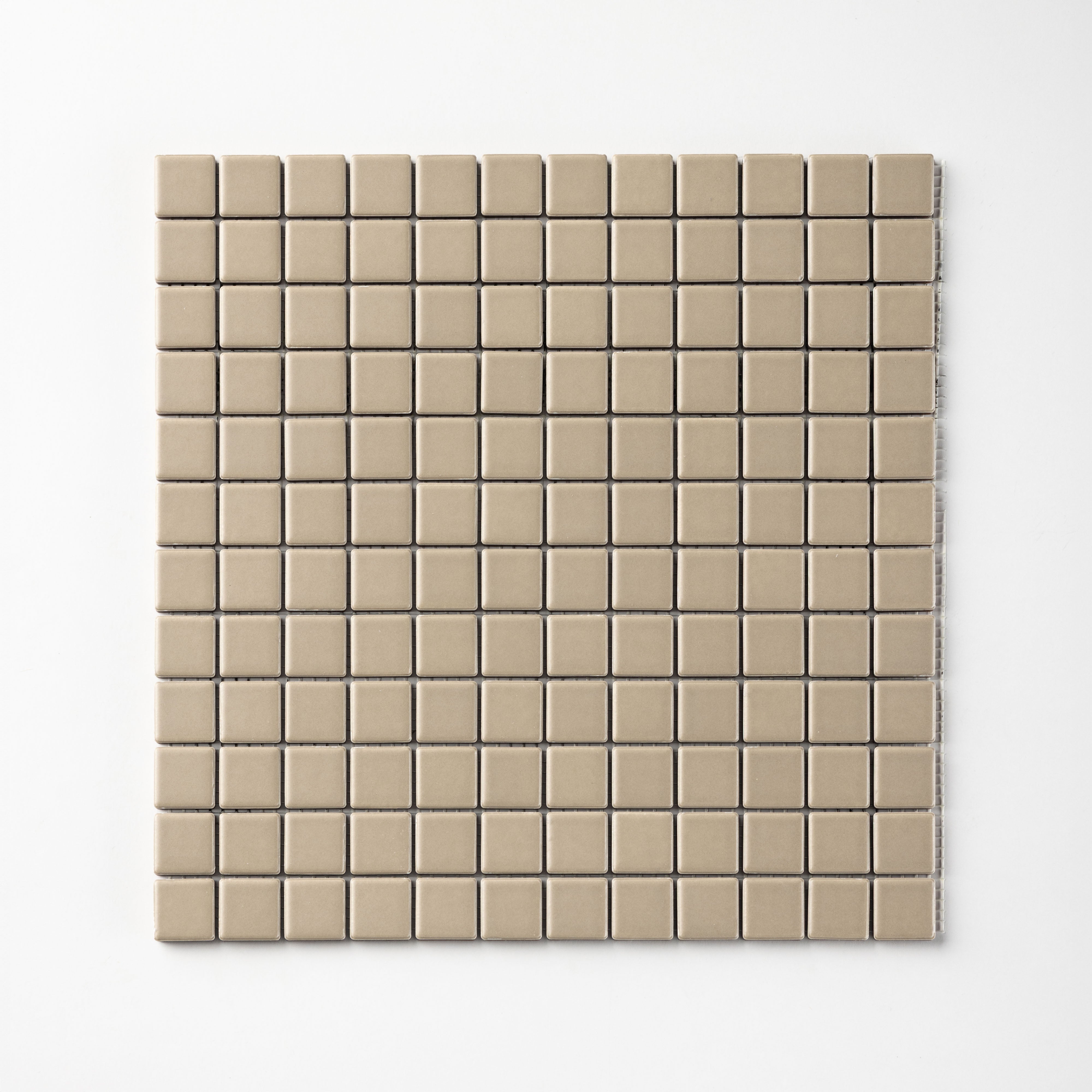Chroma Grid | Jute Beige 1x1" Square Matte Mosaic Tile