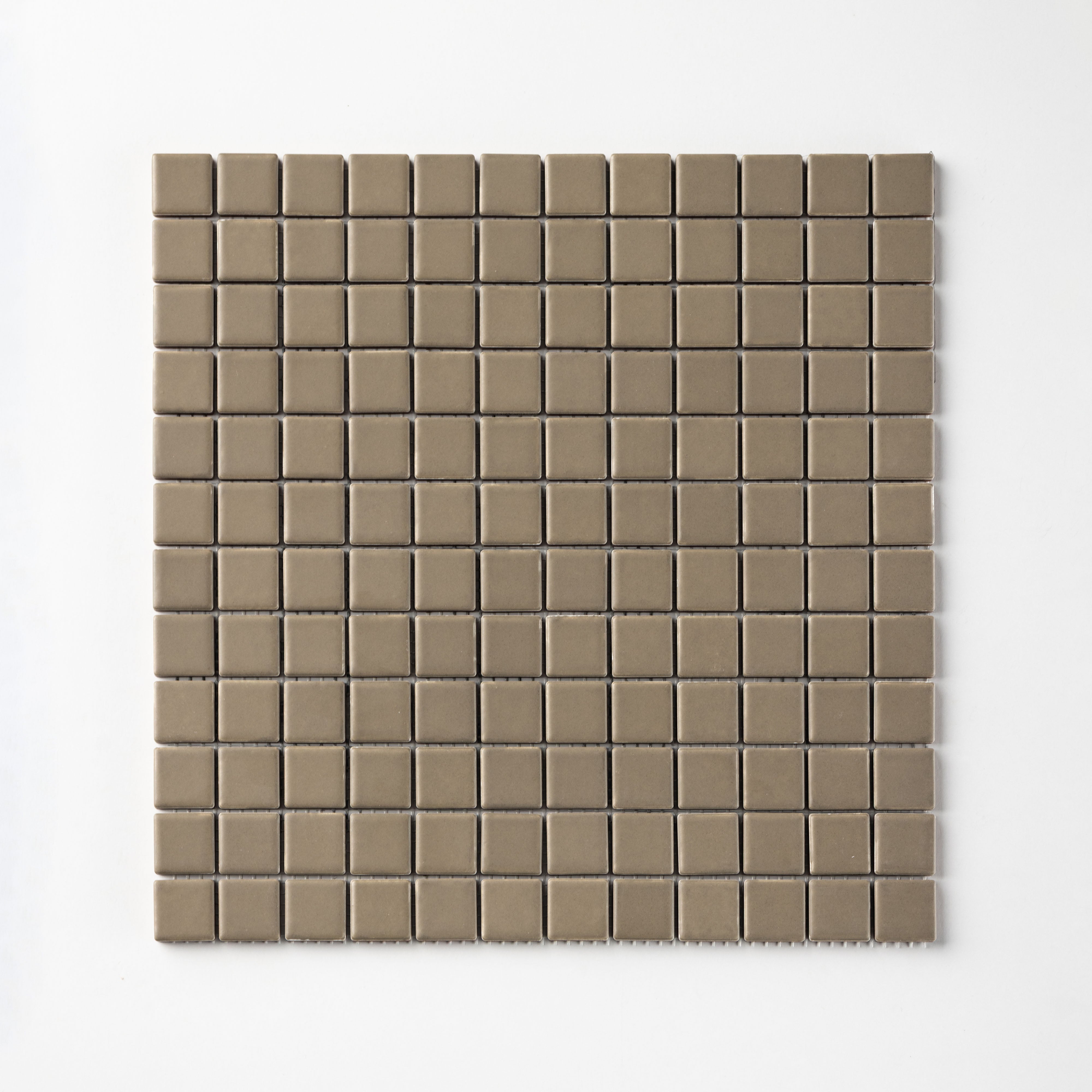 Chroma Grid | Woodland Taupe 1x1" Square Matte Mosaic Tile