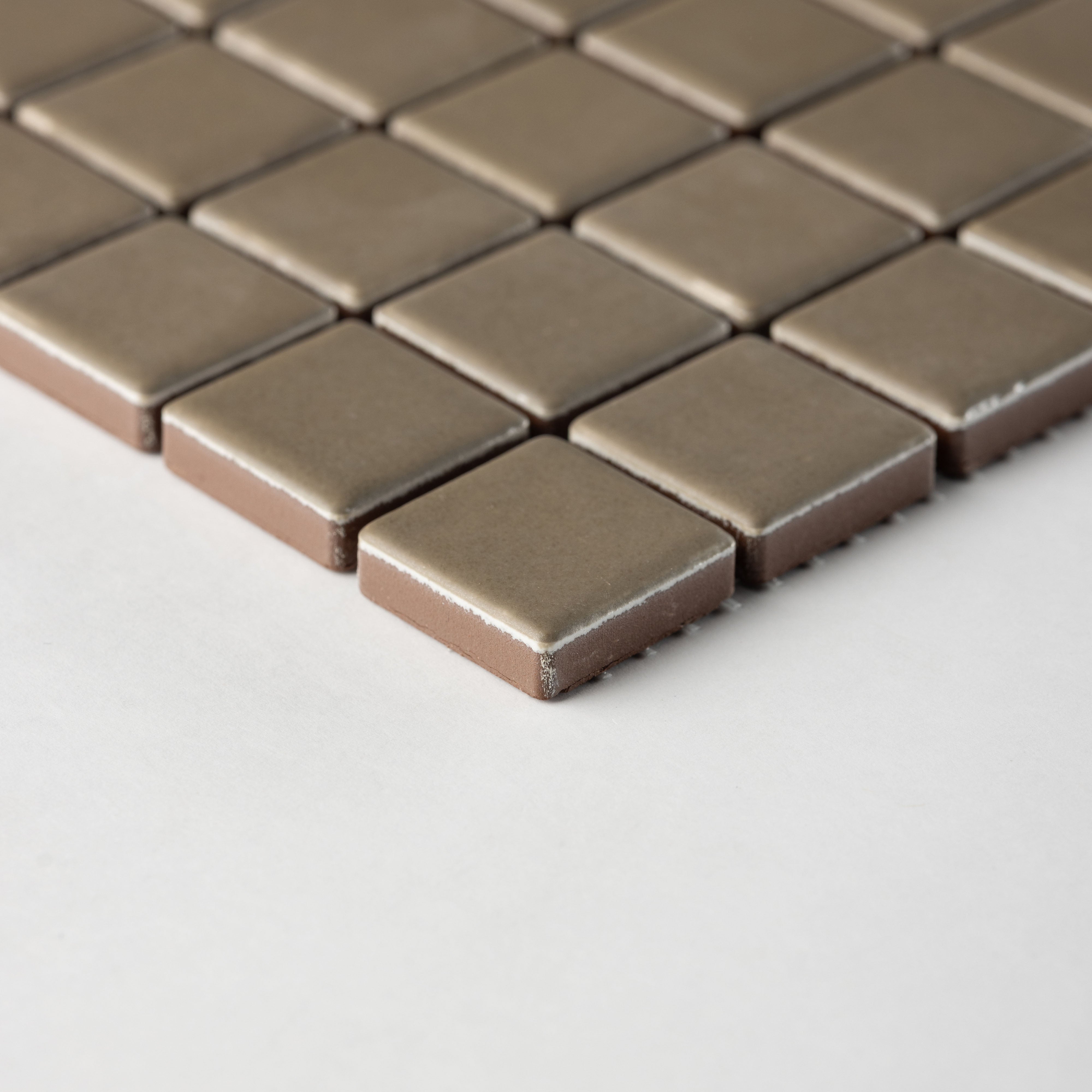 Chroma Grid | Woodland Taupe 1x1" Square Matte Mosaic Tile