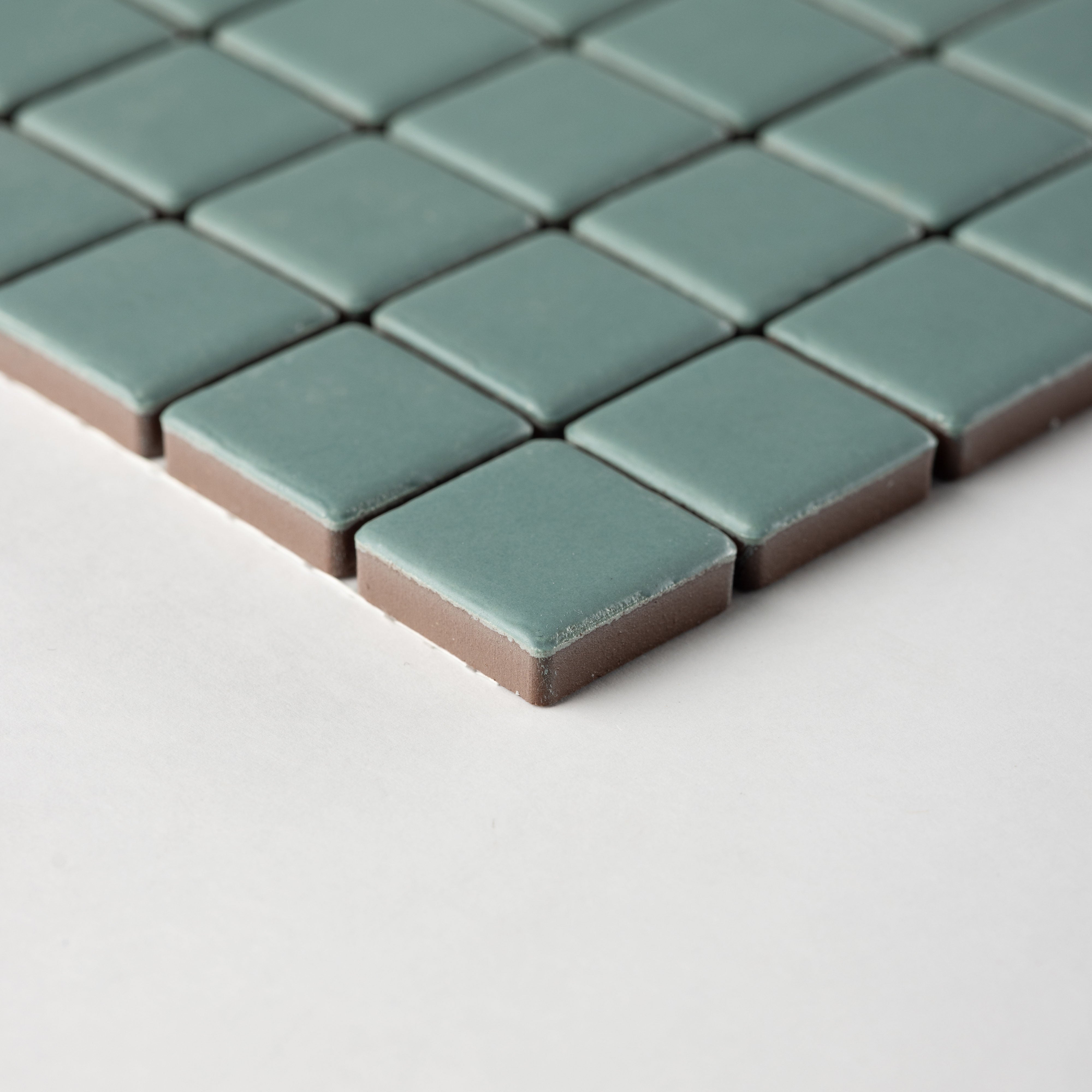 Chroma Grid | Spearmint Blue 1x1" Square Matte Mosaic Tile