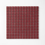 Chroma Grid | Pomegranate Red 1x1" Square Matte Mosaic Tile