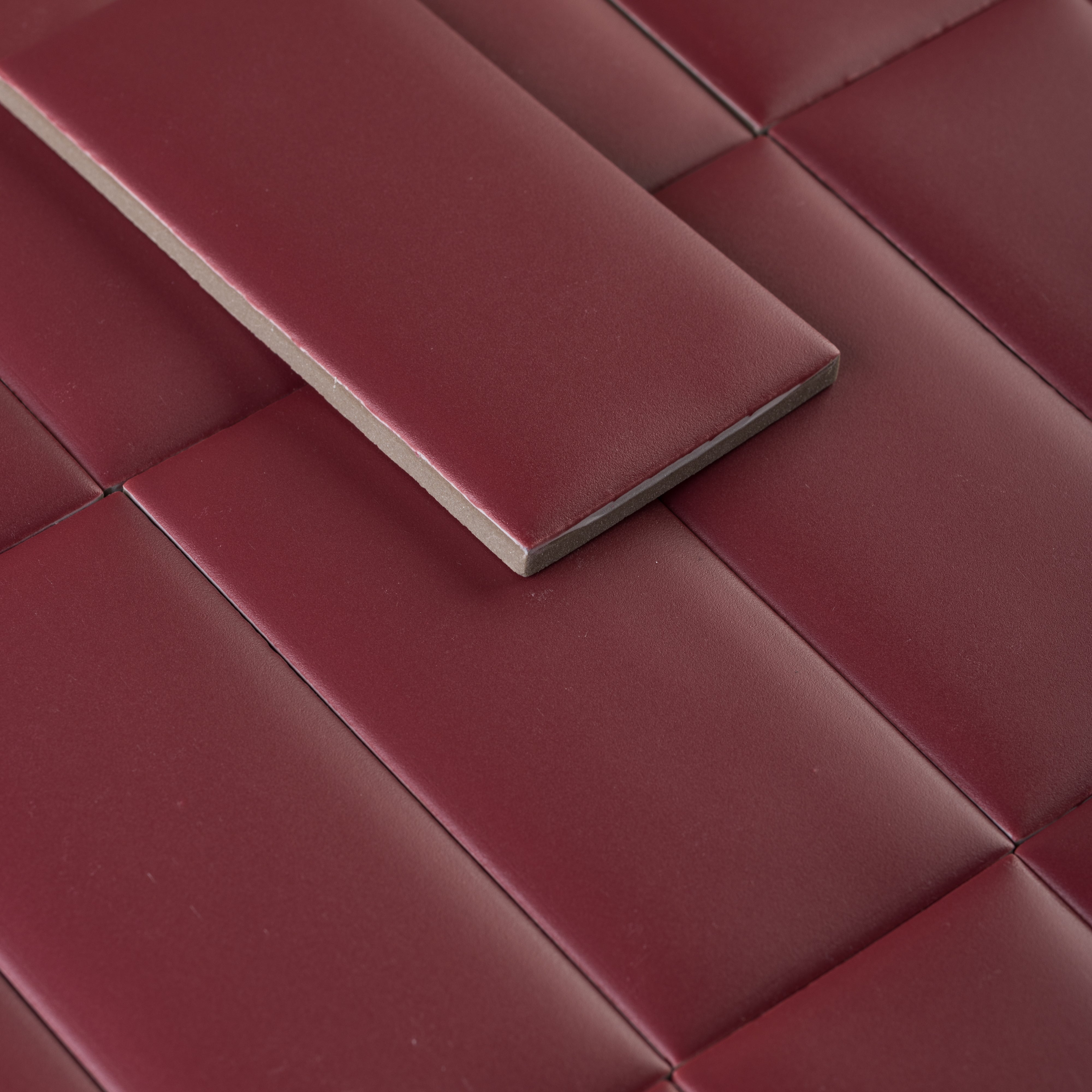 Bonbon 2.25x4.5 Cranberry Matte Porcelain Tile