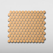Apricot Orange 1" Hexagon Matte Porcelain Mosaic Tile - Cemento Collection