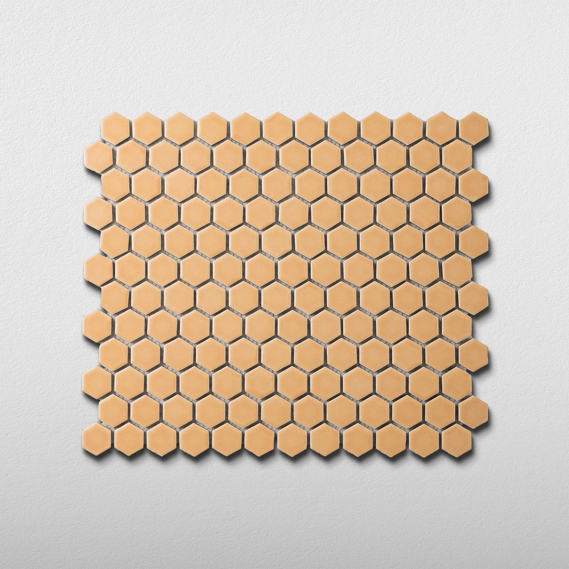 Apricot Orange 1" Hexagon Matte Porcelain Mosaic Tile - Cemento Collection