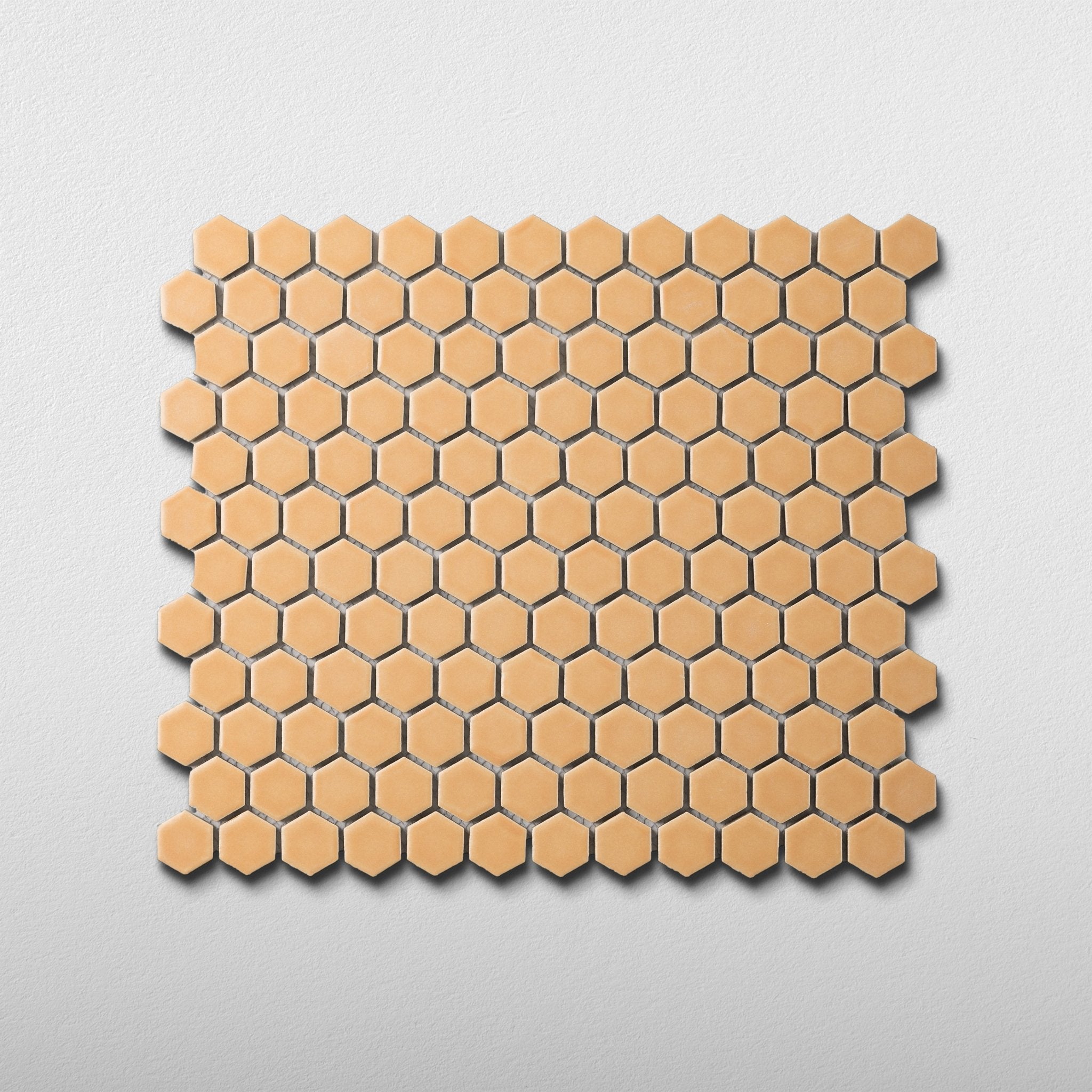 Apricot Orange 1" Hexagon Matte Porcelain Mosaic Tile - Cemento Collection