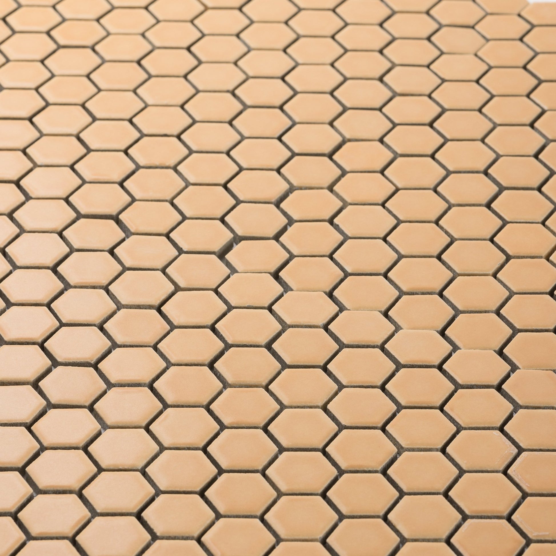 Apricot Orange 1" Hexagon Matte Porcelain Mosaic Tile - Cemento Collection